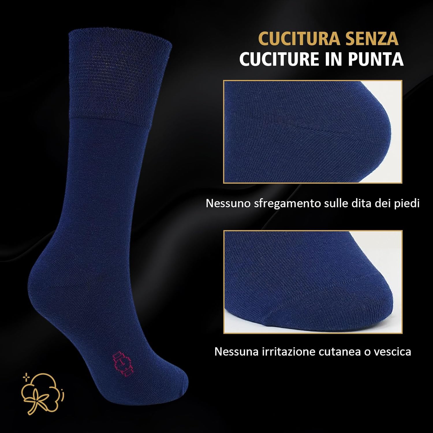 Thumbnail 3 de LOFIR Calzini uomo eleganti in cotone traspirante, senza elastico e senza cuciture (confezione da 6 paia)