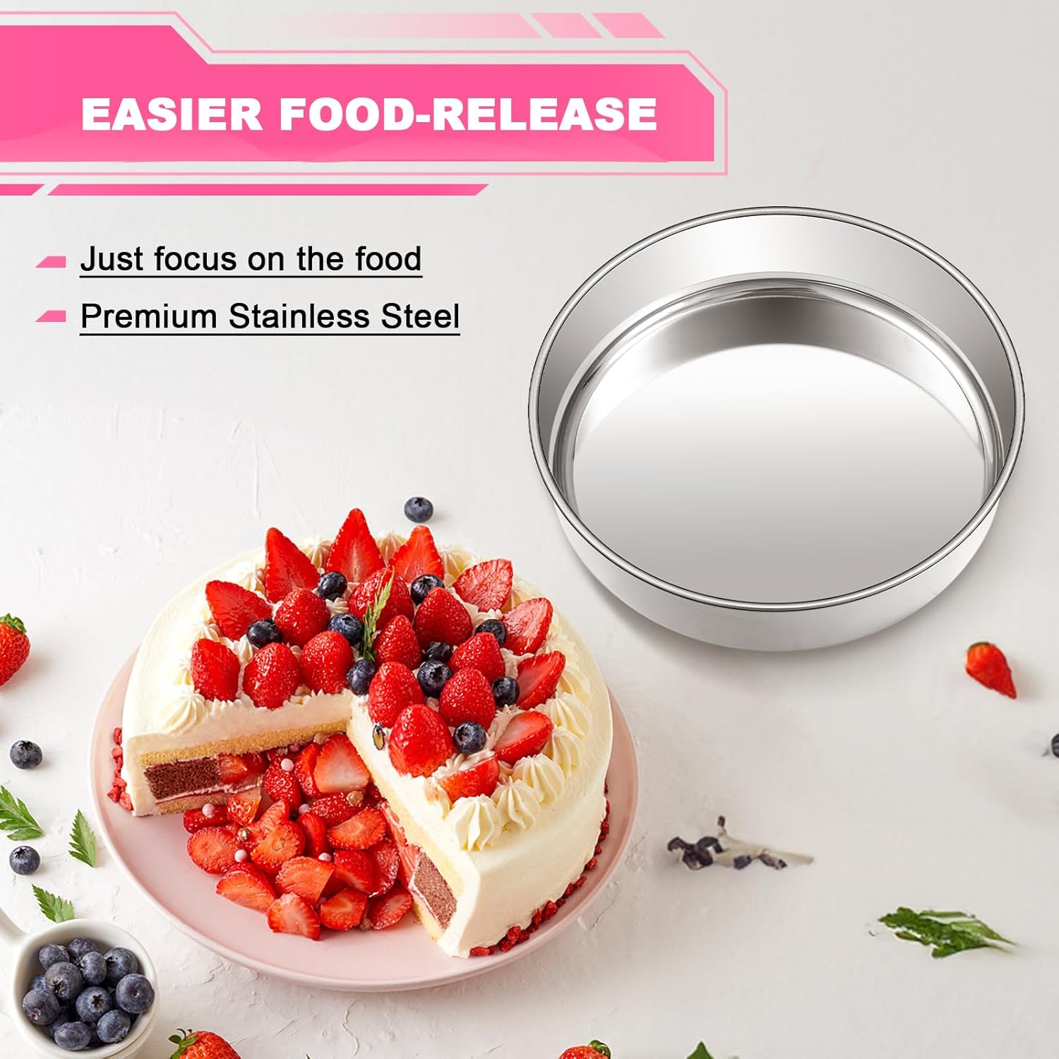 Thumbnail 4 de 8 Inch Stainless Steel Cake Pans Set of 2 🍰