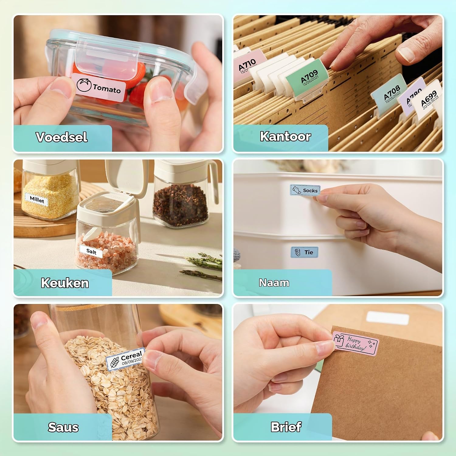 Detalle 2 de Nelko TP15x40-R labeltape, transparant, 14 × 40 mm, 180 etiketten