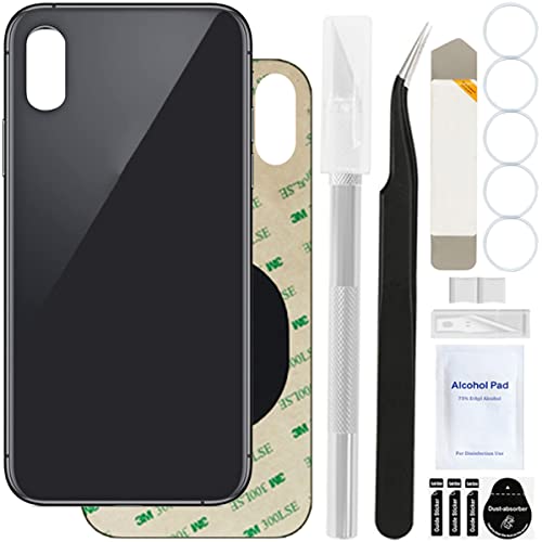 Detalle de ZHUROUPU Vidrio de Cubierta Trasera para iPhone XS — Kit de Reparación Profesional con Adhesivo Preinstalado