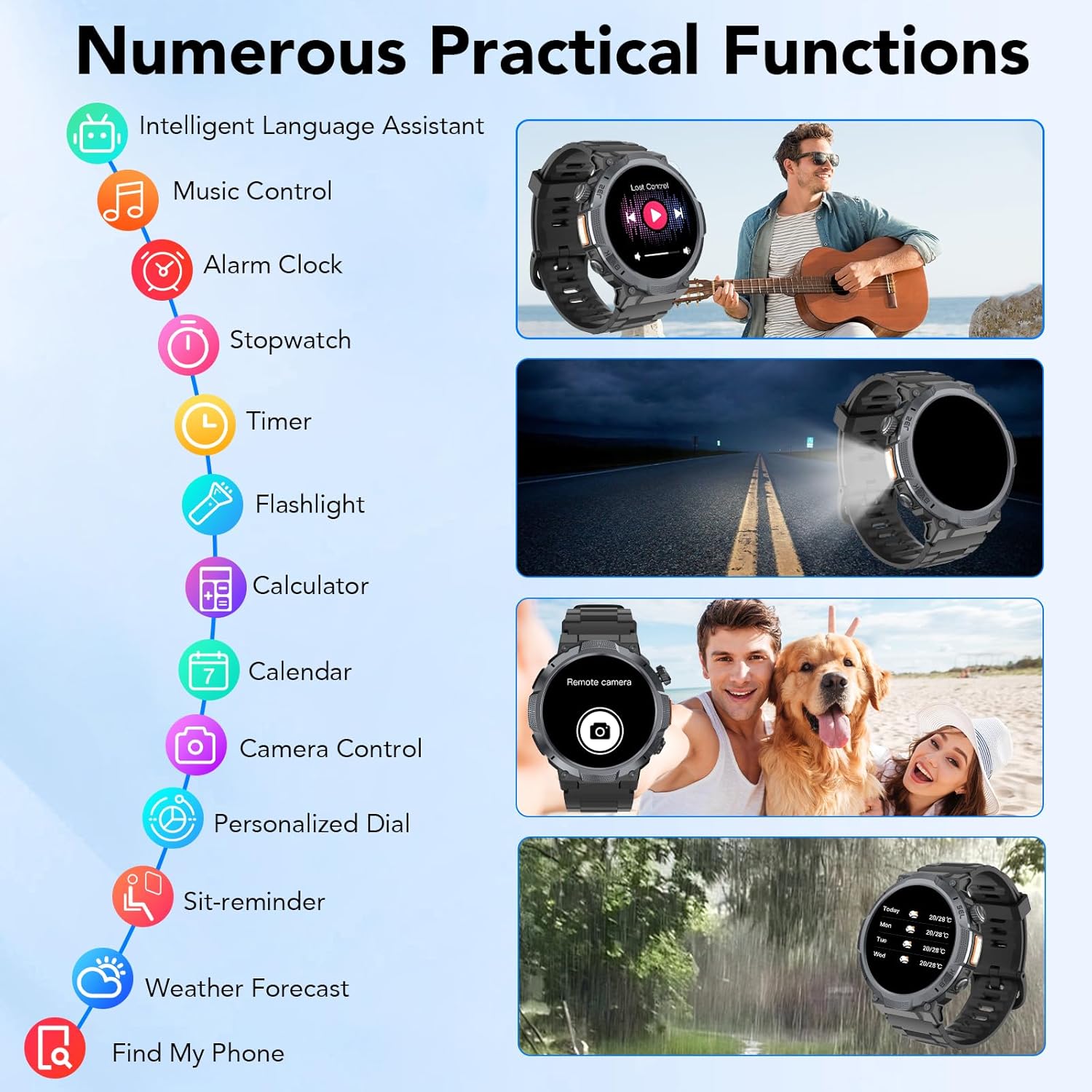 Thumbnail 6 de TIMU Smartwatch da Uomo con schermo AMOLED 1,53”, IP68 e chiamate Bluetooth