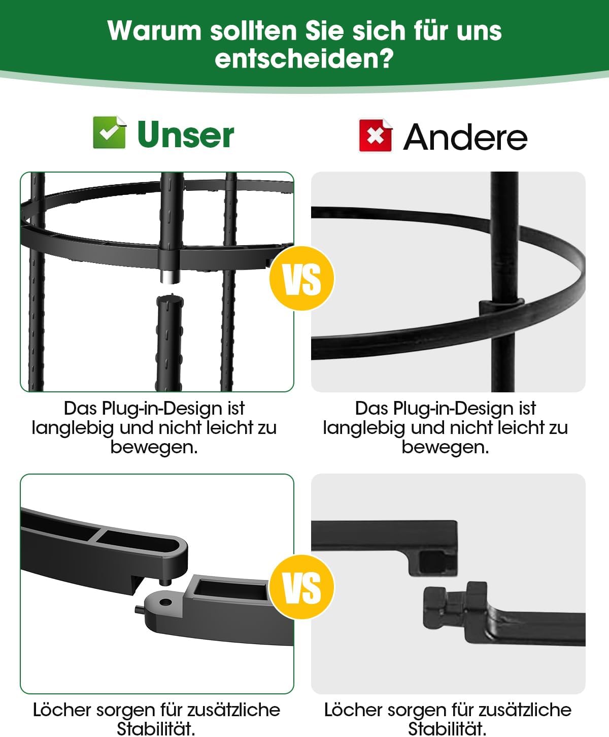 Thumbnail 4 de MYMULIKE Rankhilfe aus Metall (1 Stück) – beschichtetes Rankgitter für Kletterpflanzen, 189 x 27 cm