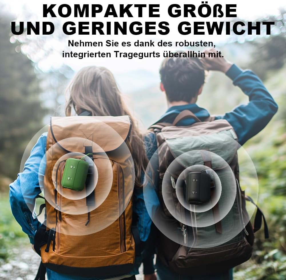 Thumbnail 6 de Bobtot Tragbarer Bluetooth-Lautsprecher IPX6 • 15+ Stunden Akku • Kraftvoller Stereo-Sound mit Bass
