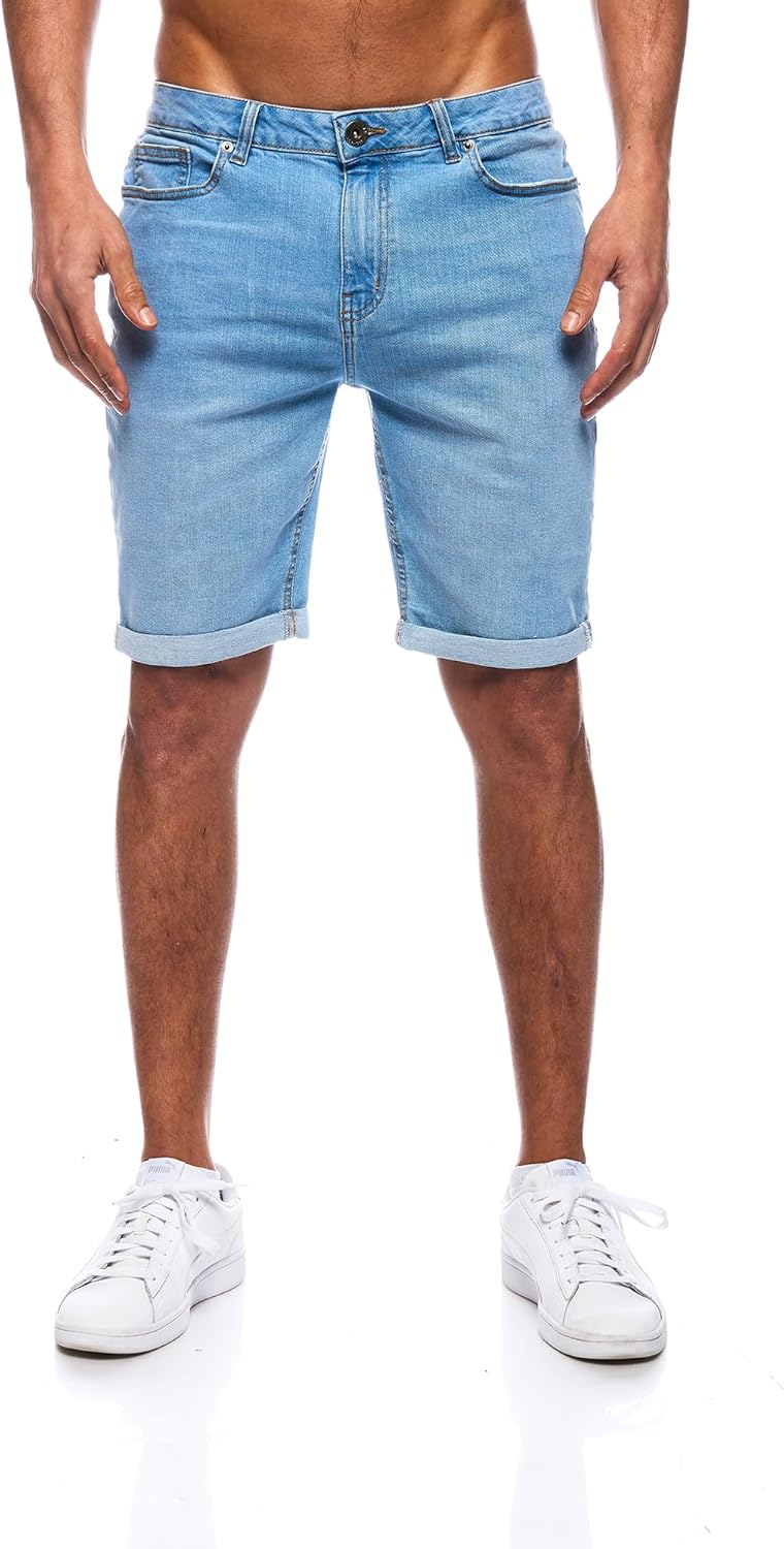 Thumbnail 1 de Jeel Herren Kurze Jeans-Shorts Slim-Fit im 5-Pocket-Style (Basic Washed)