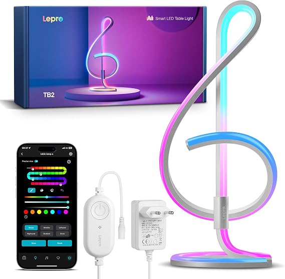 Detalle de Lepro TB2 AI Lámpara de Mesa Inteligente con Luz RGB 🎶