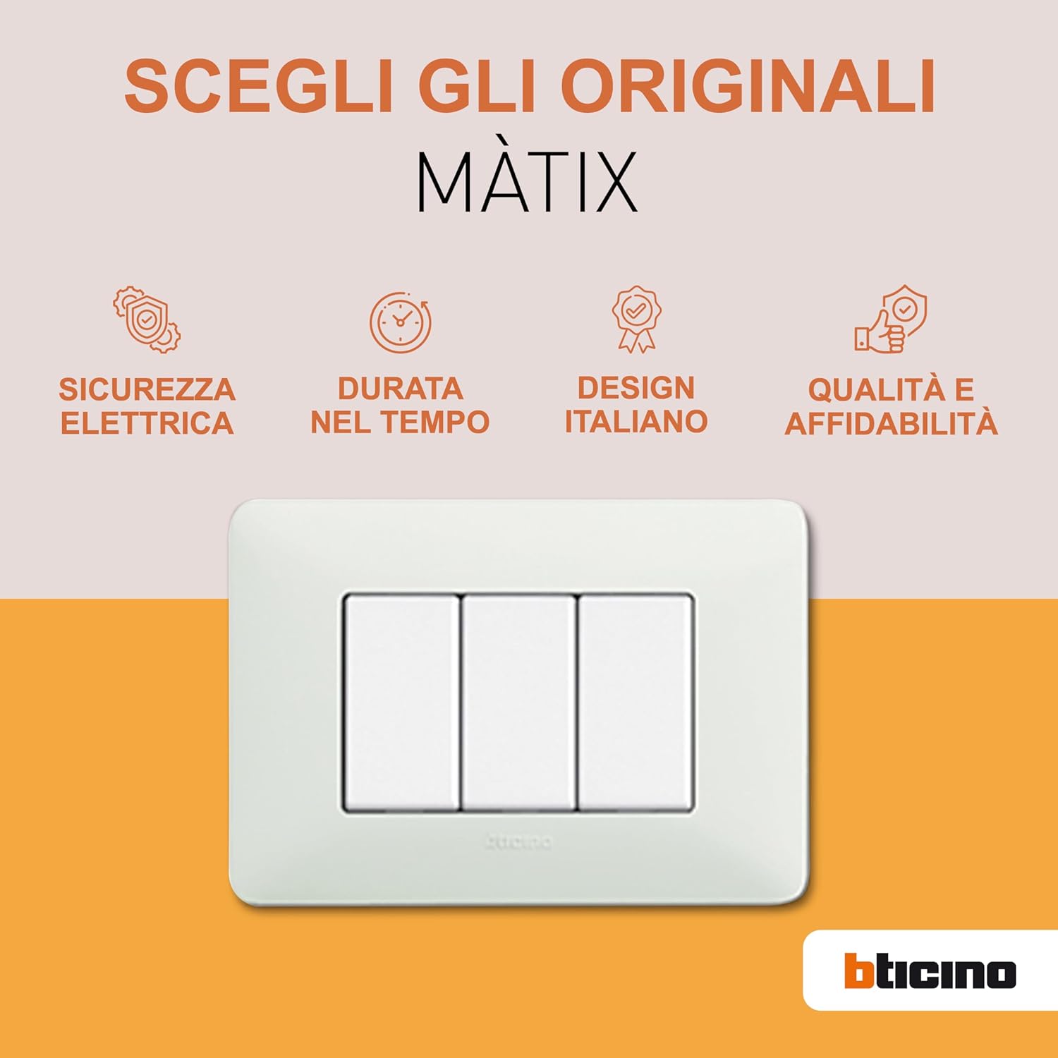 Thumbnail 1 de Bticino ASTAM5003 Deviatore Matix 1P, 16 A, Kit 10 Pezzi, Bianco