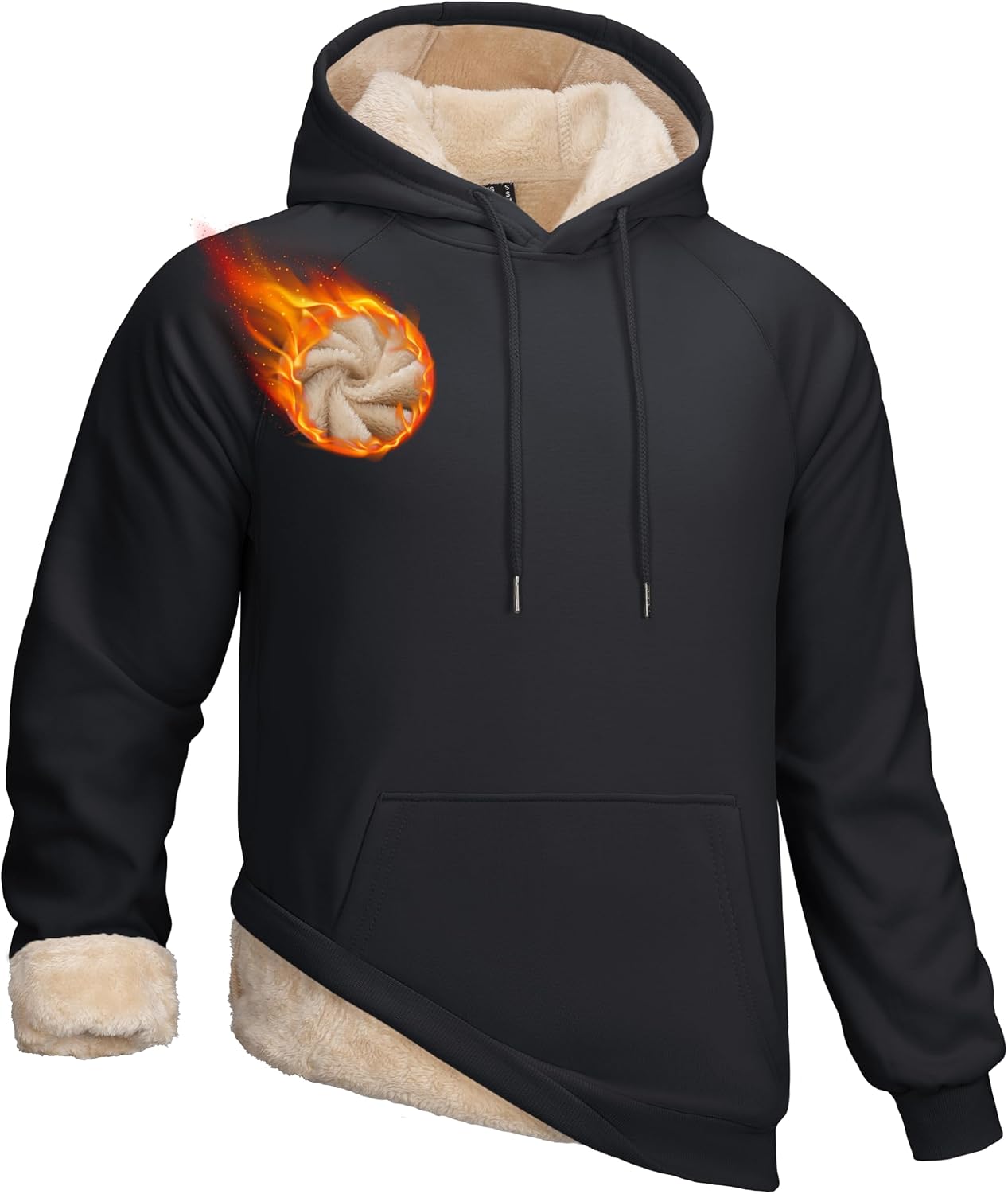 Detalle de TACVASEN Sherpa Hoodie Fleece Lined