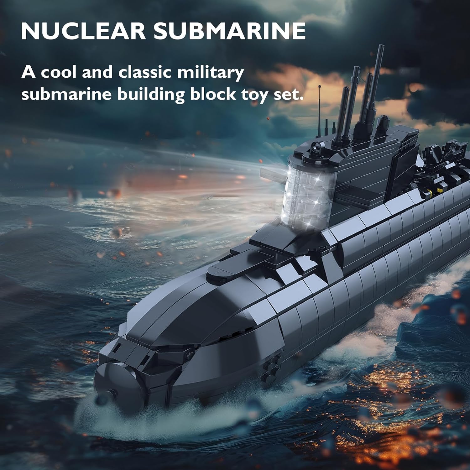 Thumbnail 1 de JMBricklayer Kit sottomarino nucleare 61505 con luci: modellino da costruire da collezione
