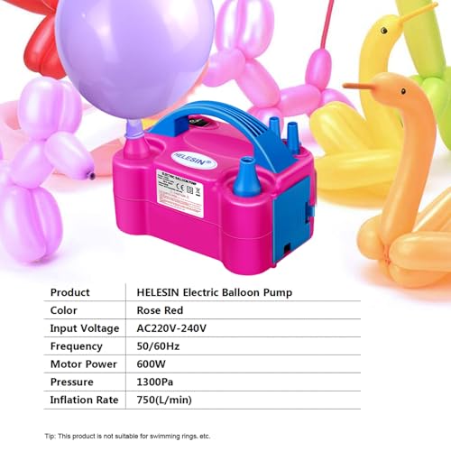 Detalle de HELESIN Inflador de Globos Eléctrico 600W Portátil con 2 Modos de Inflación