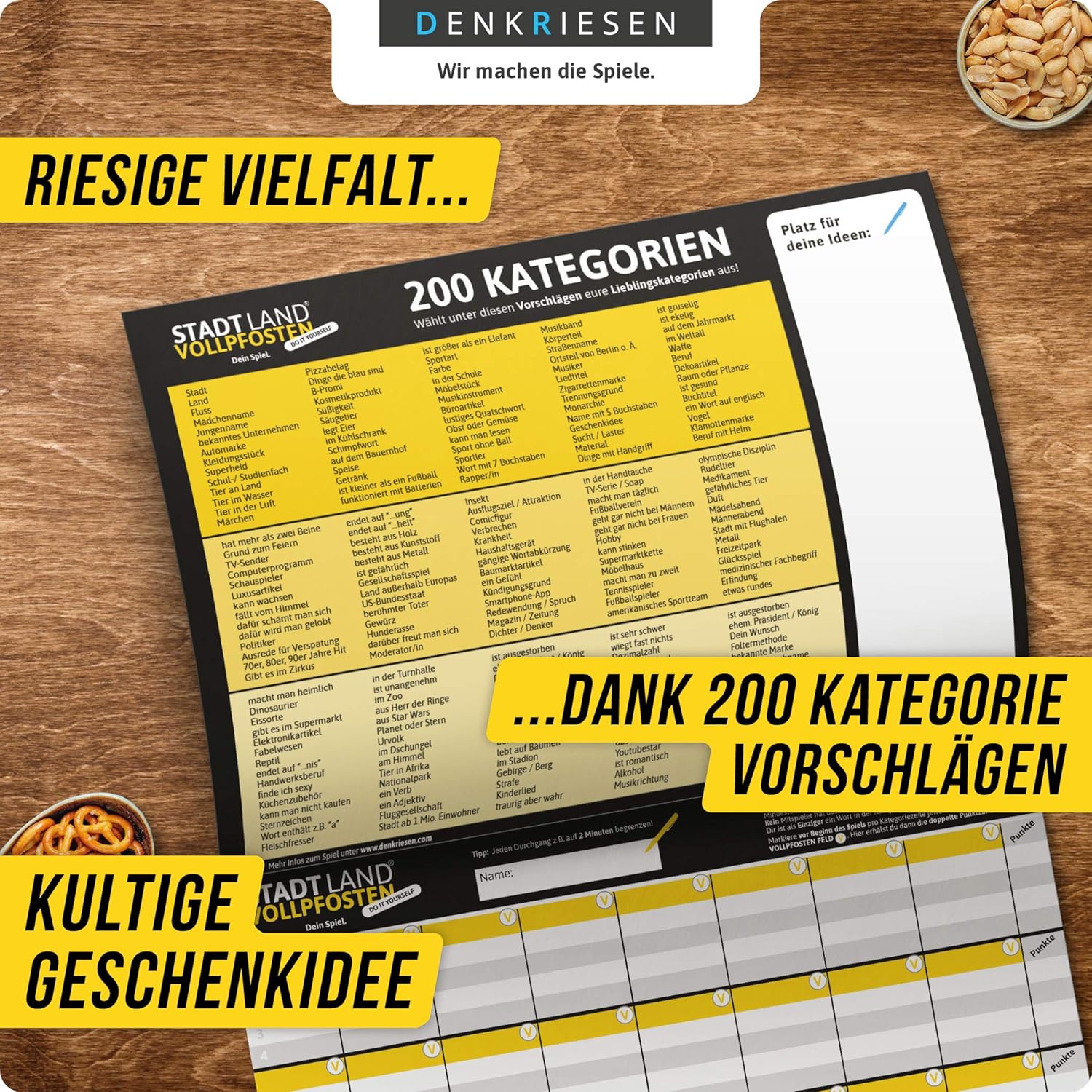 Thumbnail 4 de DENKRIESEN Stadt Land VOLLPFOSTEN – DO IT Yourself-Edition | Reisespiel