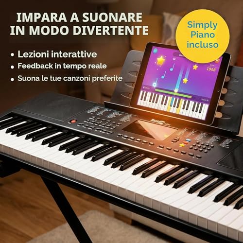 Detalle de RockJam RJ361 – Tastiera Pianoforte 61 Tasti Compatta per Principianti