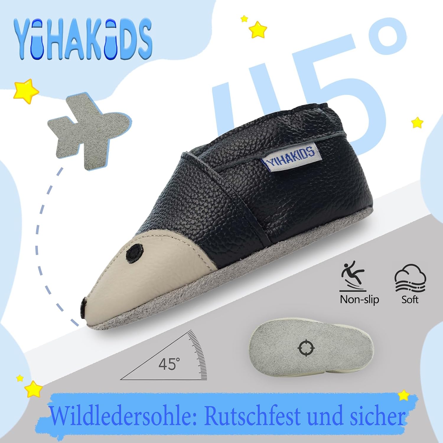 Detalle de YIHAKIDS Krabbelschuhe Leder 0-3 Jahre