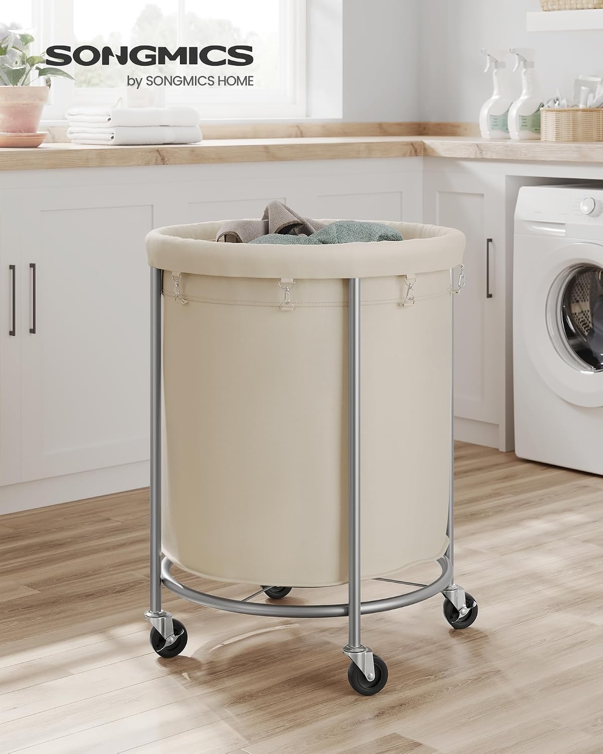 Thumbnail 1 de SONGMICS Rolling Laundry Hamper 190L