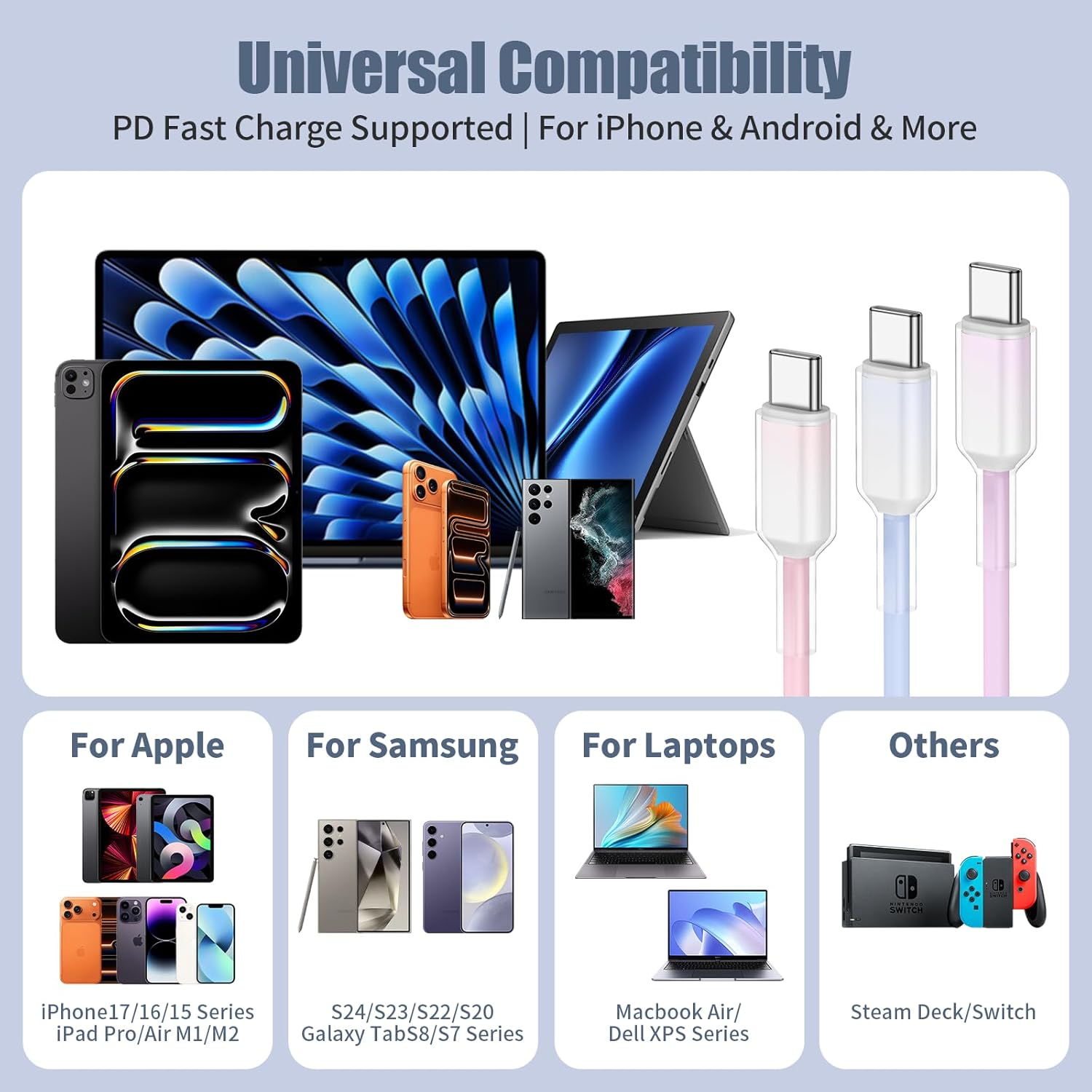 Thumbnail 5 de USB C Charger Cable 3ft 3-pack