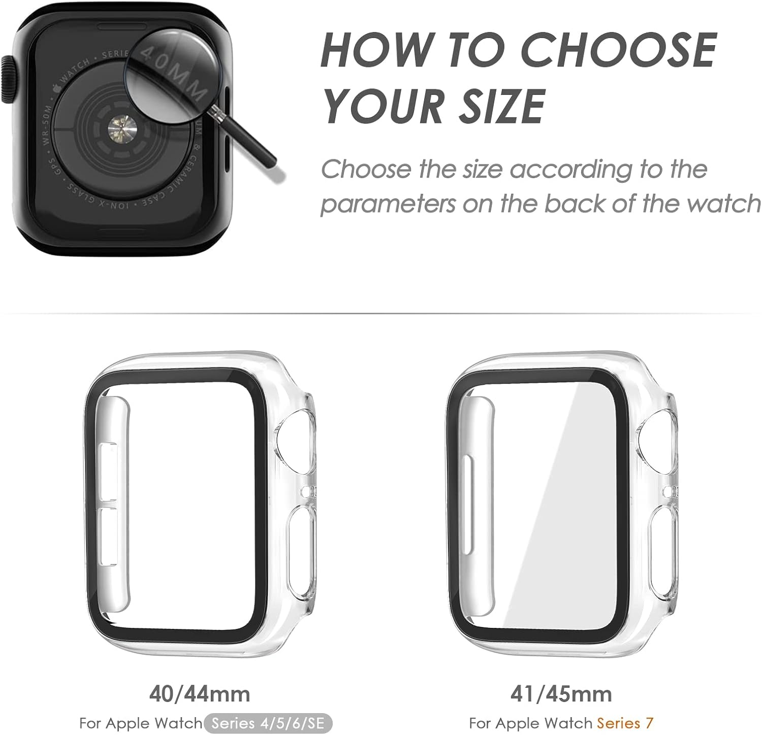 Detalle 2 de Tuocal 2 Pack Hard PC Case for 45mm iWatch