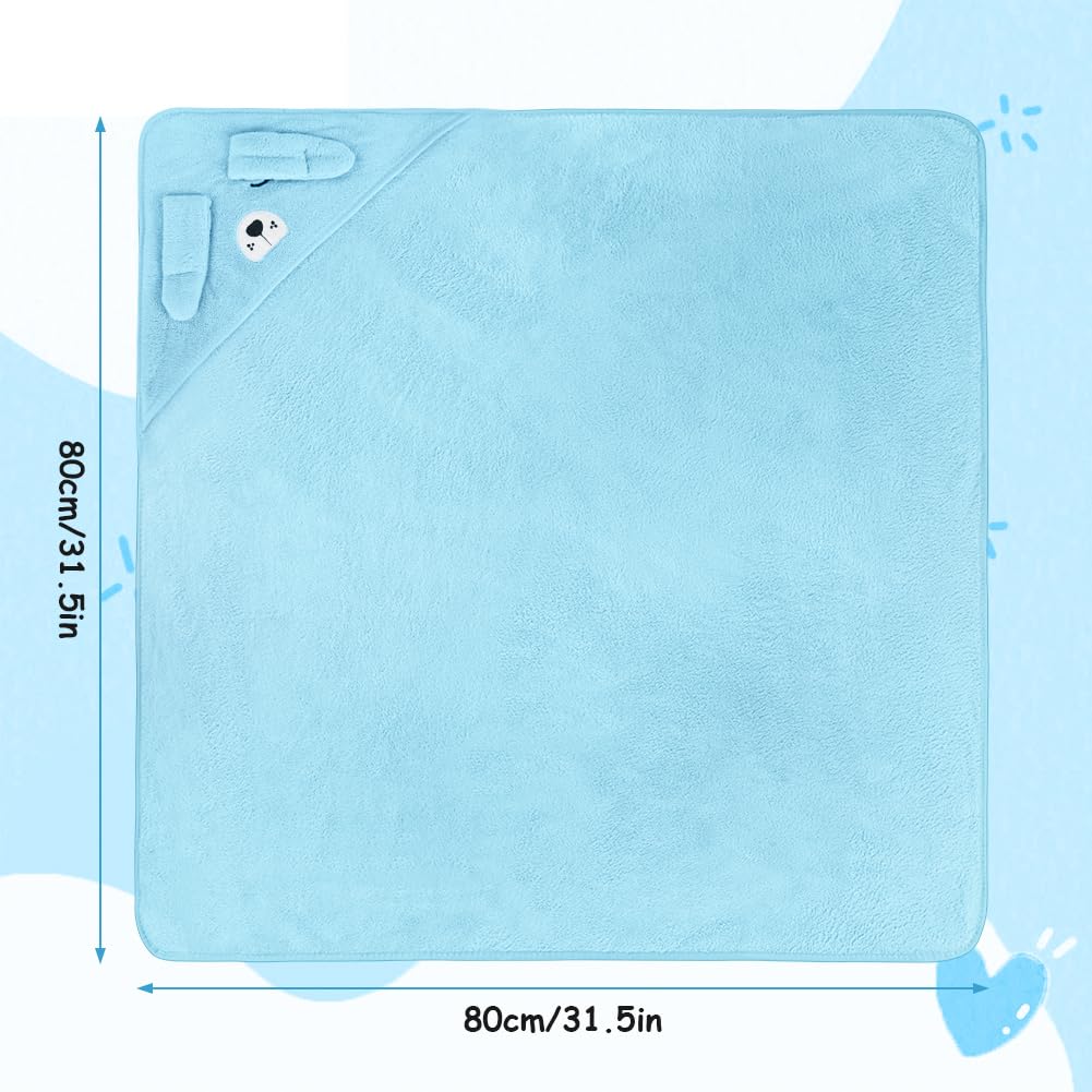 Detalle de Aolso Kapuzenhandtuch Baby – kuschelweiches Korallen-Fleece-Badetuch, 80 × 80 cm, 0–3 Jahre