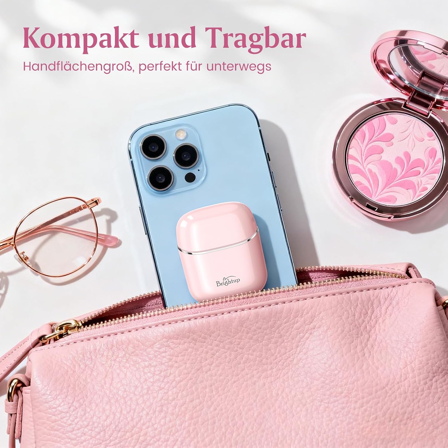 Thumbnail 6 de Brightup Gesichtshaarentferner für Damen – Elektrischer Rasierer, wasserdicht, USB-C, kompakt, rosa