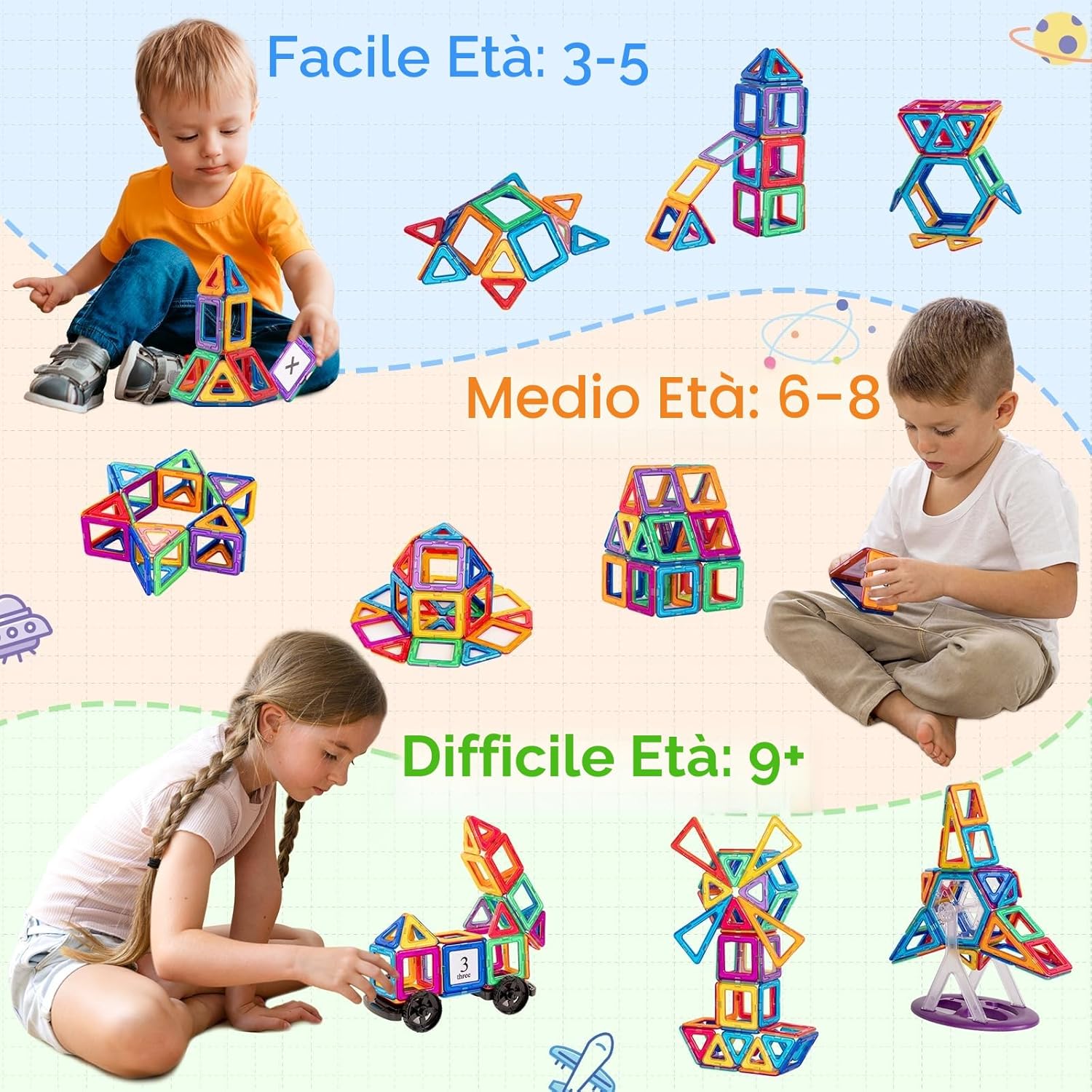 Detalle de aaczly Costruzioni magnetiche 122 pezzi