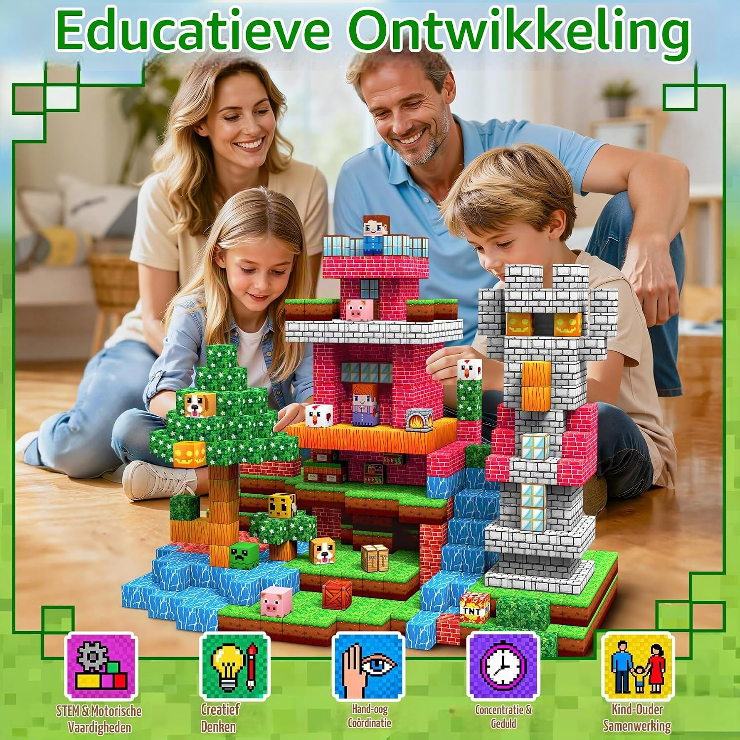 Detalle 2 de Subtail 216-delige magnetische bouwblokken van kunststof voor kinderen