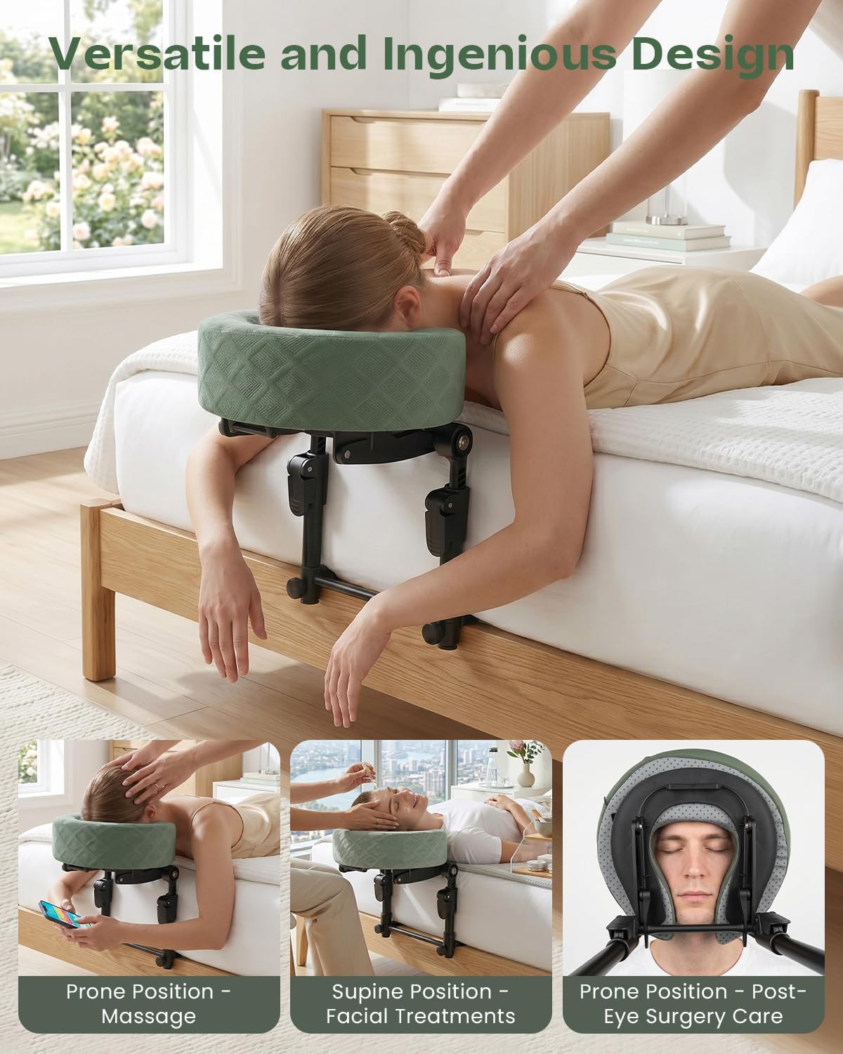 Detalle 2 de Massage Headrest for Bed with Memory Foam Pillow