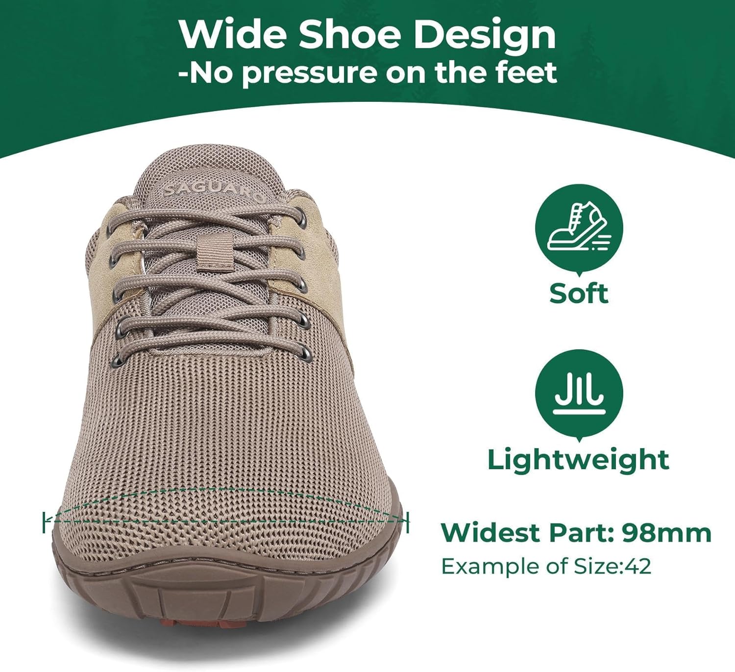 Thumbnail 1 de SAGUARO Chaussures Minimaliste Unisex – Wish Ⅰ, maille respirante et semelle flexible