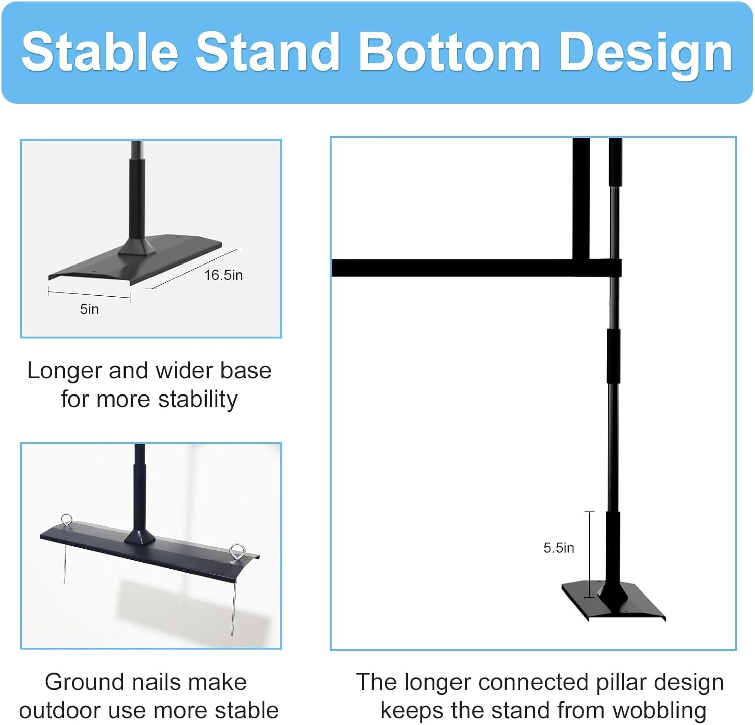 Thumbnail 3 de TOWOND Projector Screen and Stand (100-inch, 16:9) portable front/rear projection setup