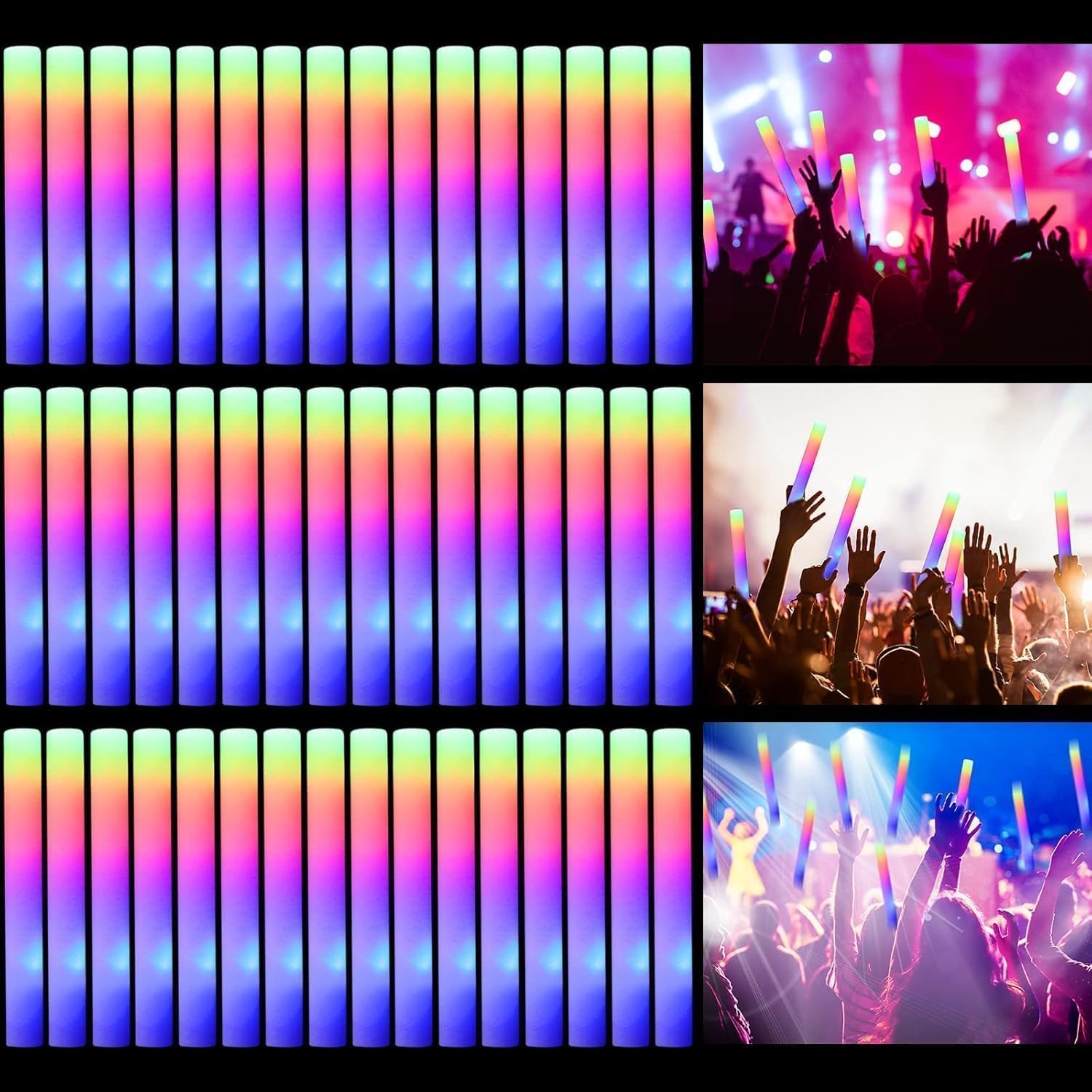 50PCS LED Foam Glow Sticks Bulk — Party Favors 🎉
