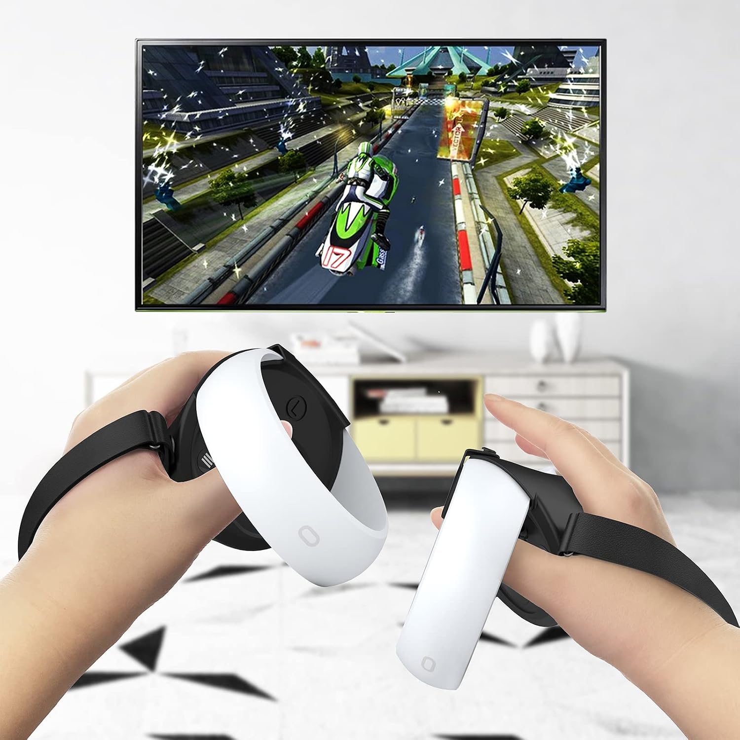 Detalle de AMZDM Controller Grip for Oculus Quest 2, Non-Slip Pair