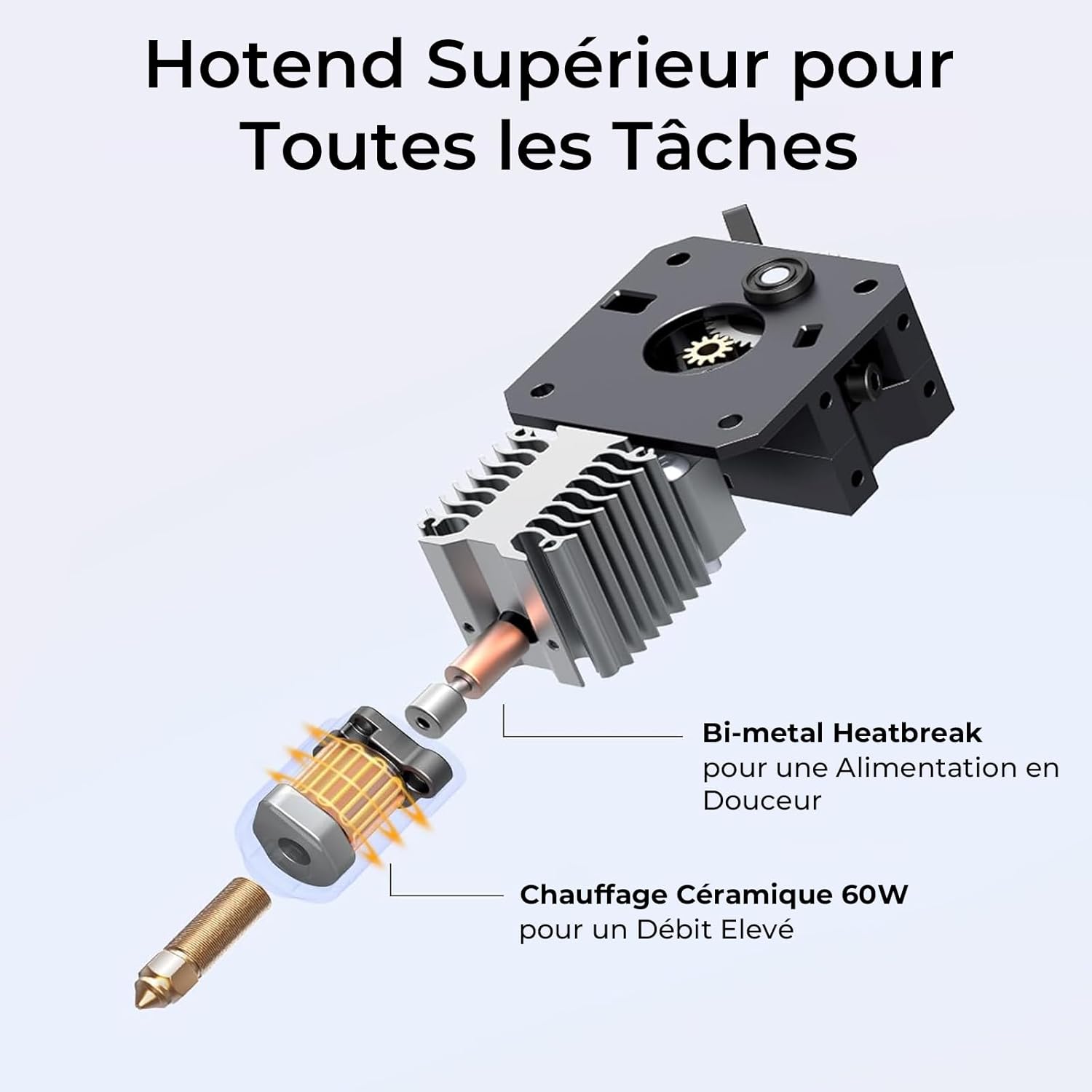 Detalle de Creality Ender 3 V3 KE : imprimante 3D à haute vitesse avec calibrage automatique