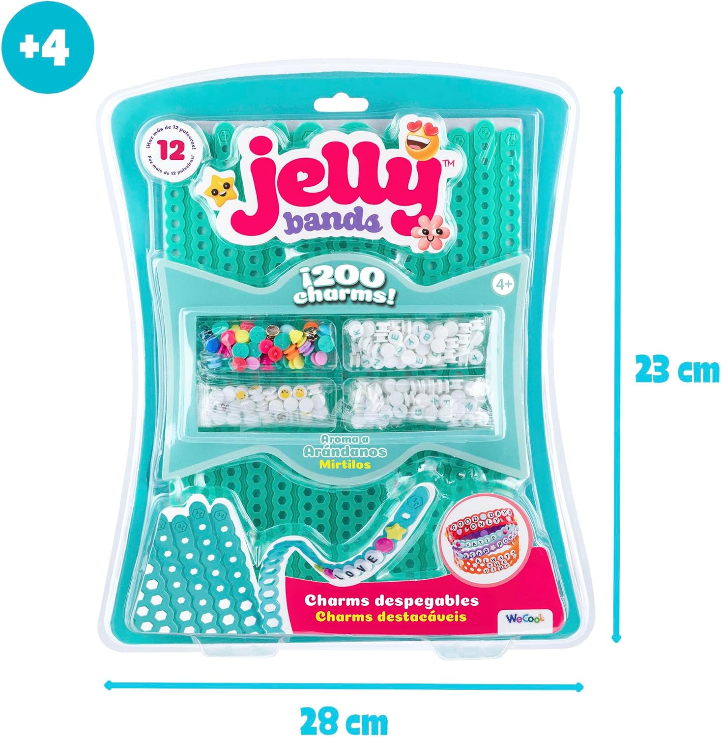 Detalle 2 de Bizak Jelly Bands 63335564-1 armbandenset met bosbessengeur en 3D-bedels
