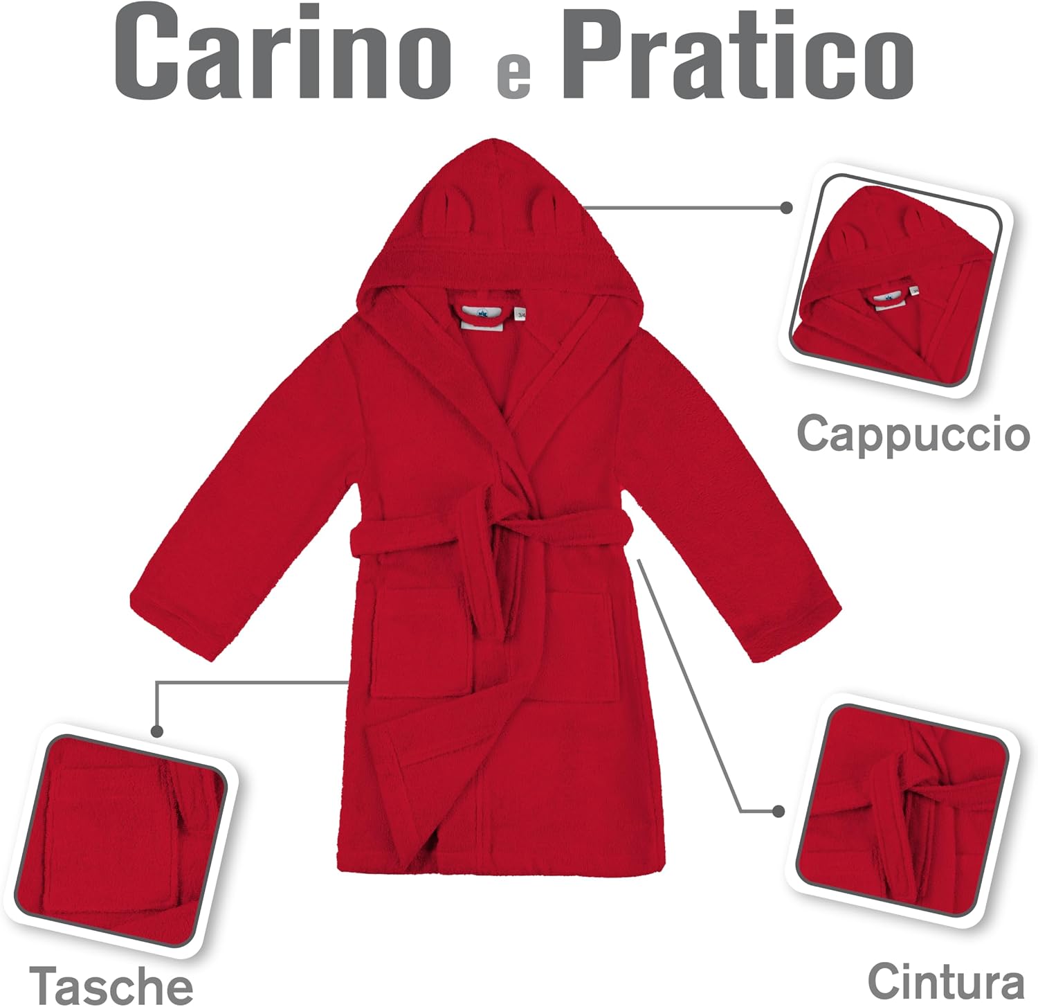 Detalle 1 de Twinzen Accappatoio Bambini Cotone