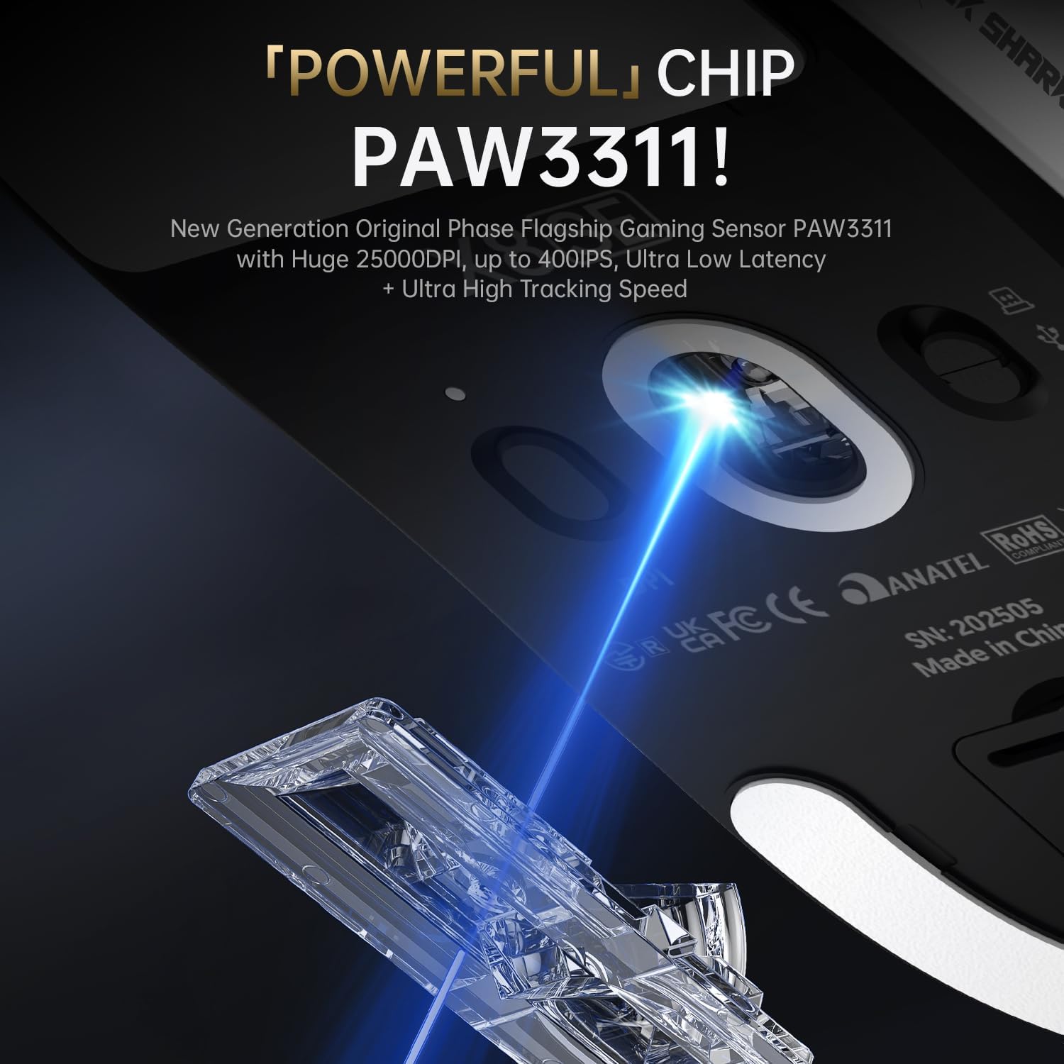 Thumbnail 2 de ATTACK SHARK X8SE Gaming-Maus für große Hände (55 g) – PixArt PAW3311, Tri-Mode BT/2.4G/Kabel, bis 25.000 DPI