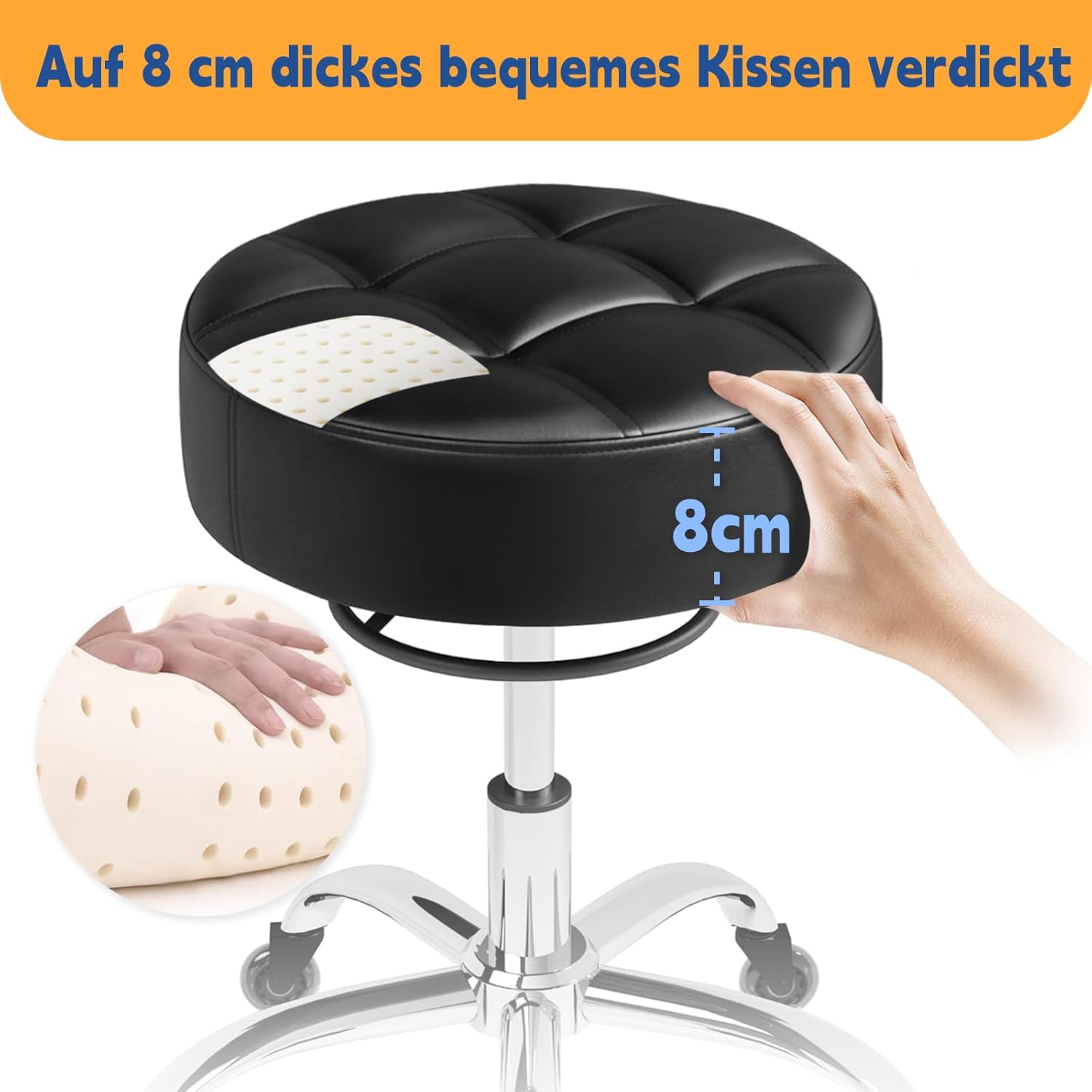 Detalle de Rollhocker höhenverstellbar 50–62 cm 💺