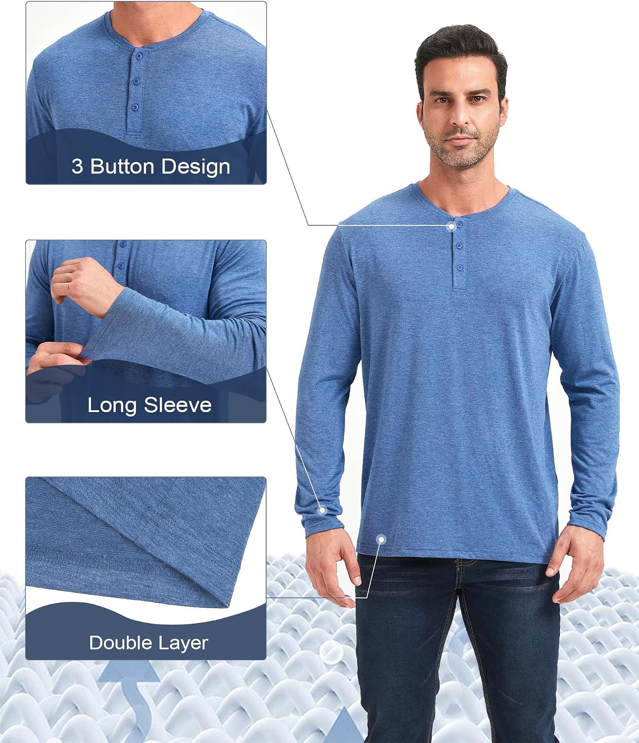 Detalle 1 de Liloak Henley T Shirt multipack 3 pack