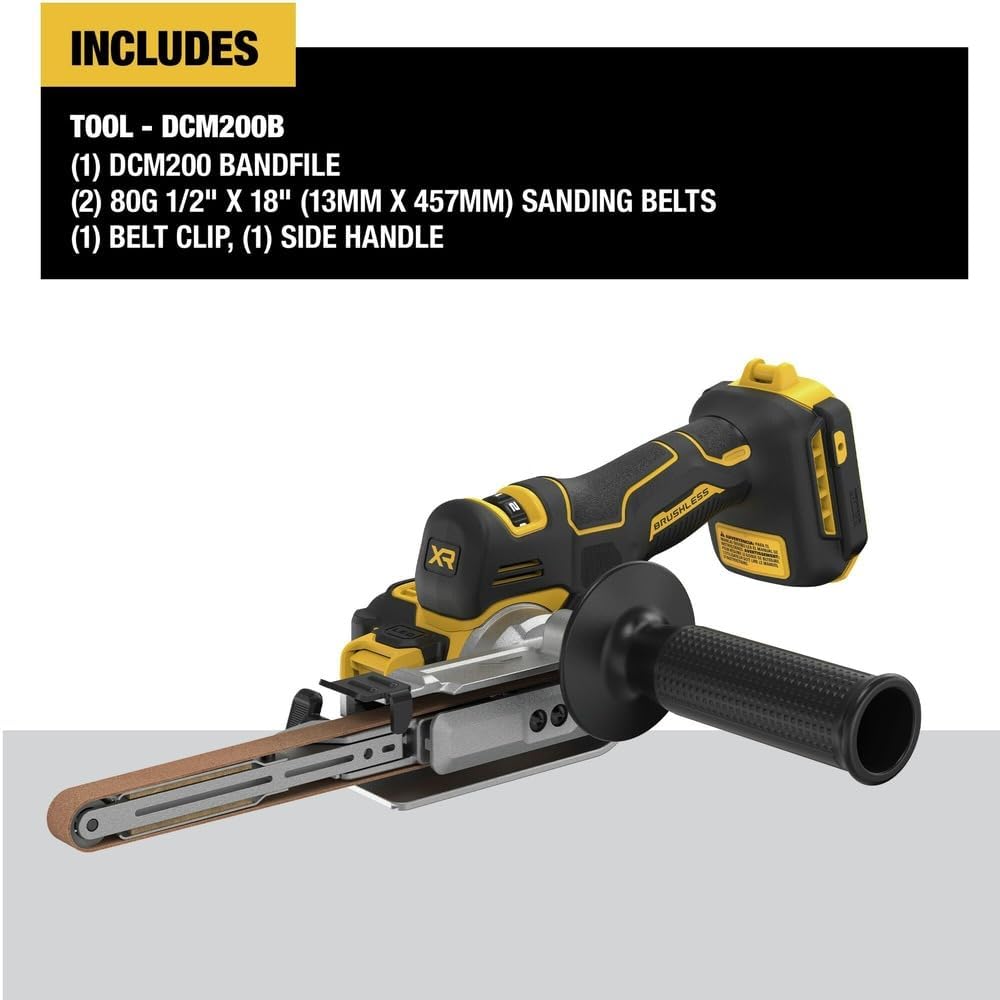 Detalle 2 de DEWALT DCM200B 20V MAX Cordless Band File with 104° Rotating Arm