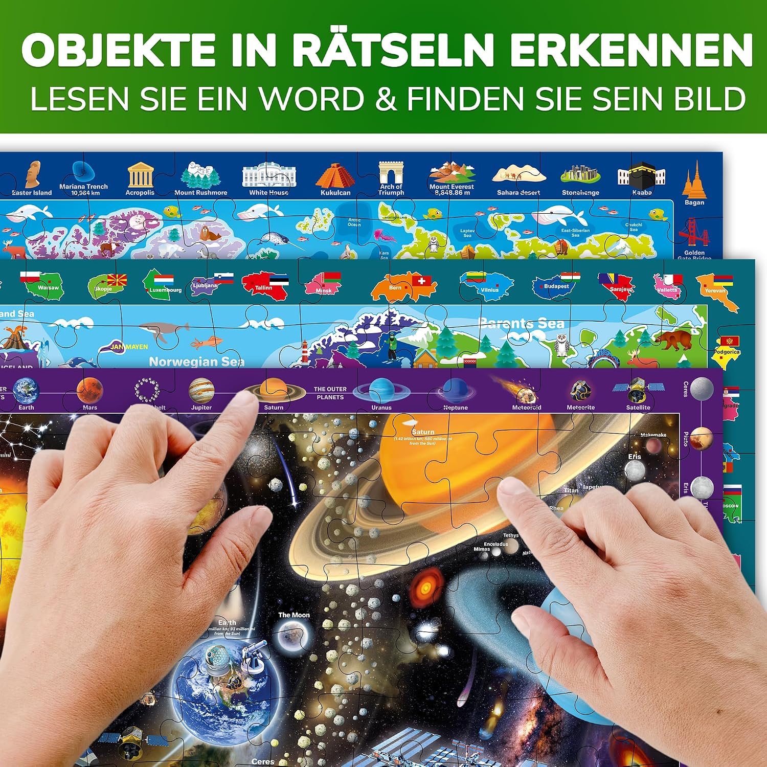 Detalle 2 de QUOKKA Puzzle 100 Teile Weltkarte