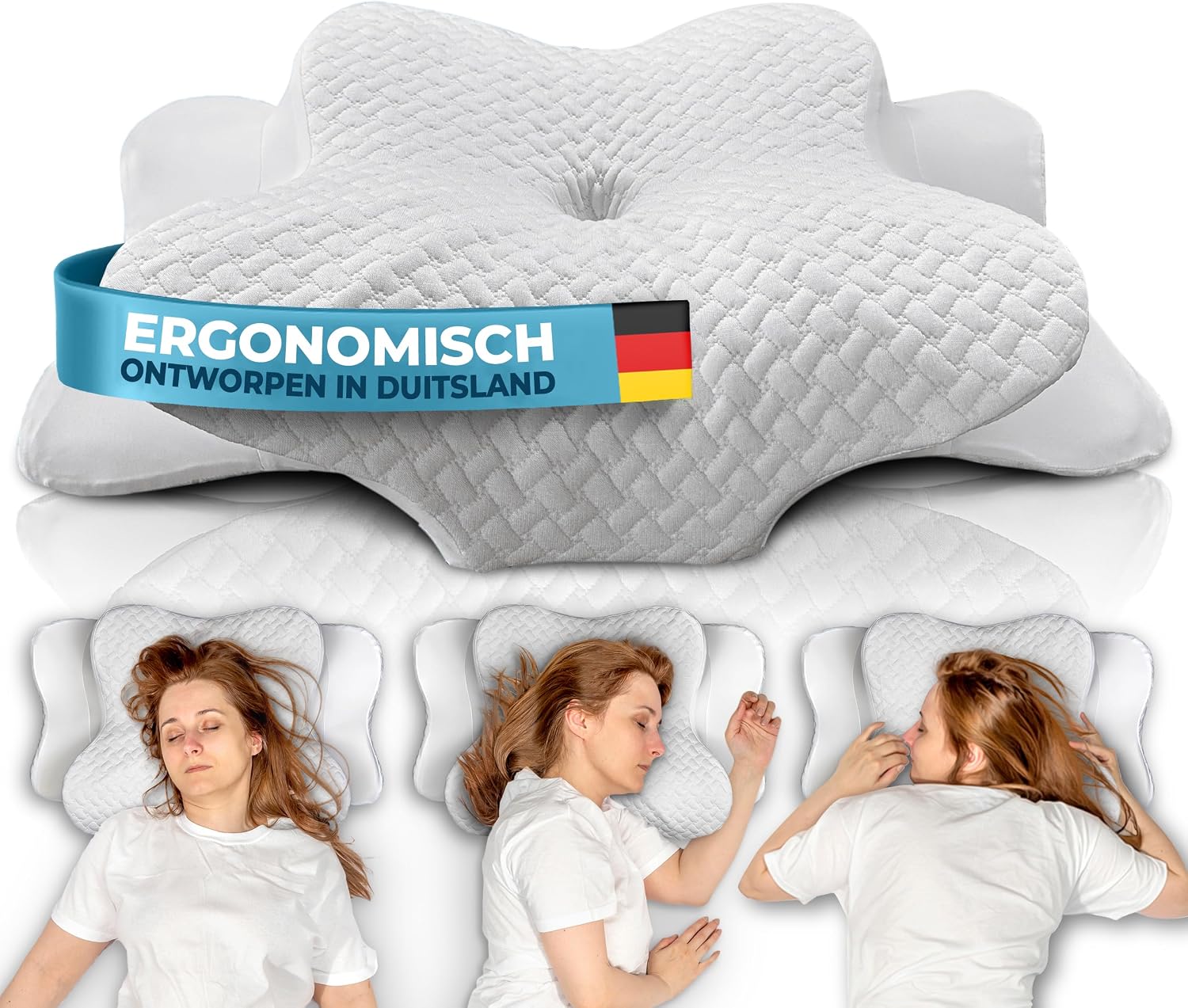 Thumbnail 6 de GLÜCKSTOFF Ergo traagschuim hoofdkussen met bamboe hoes en vlindervorm