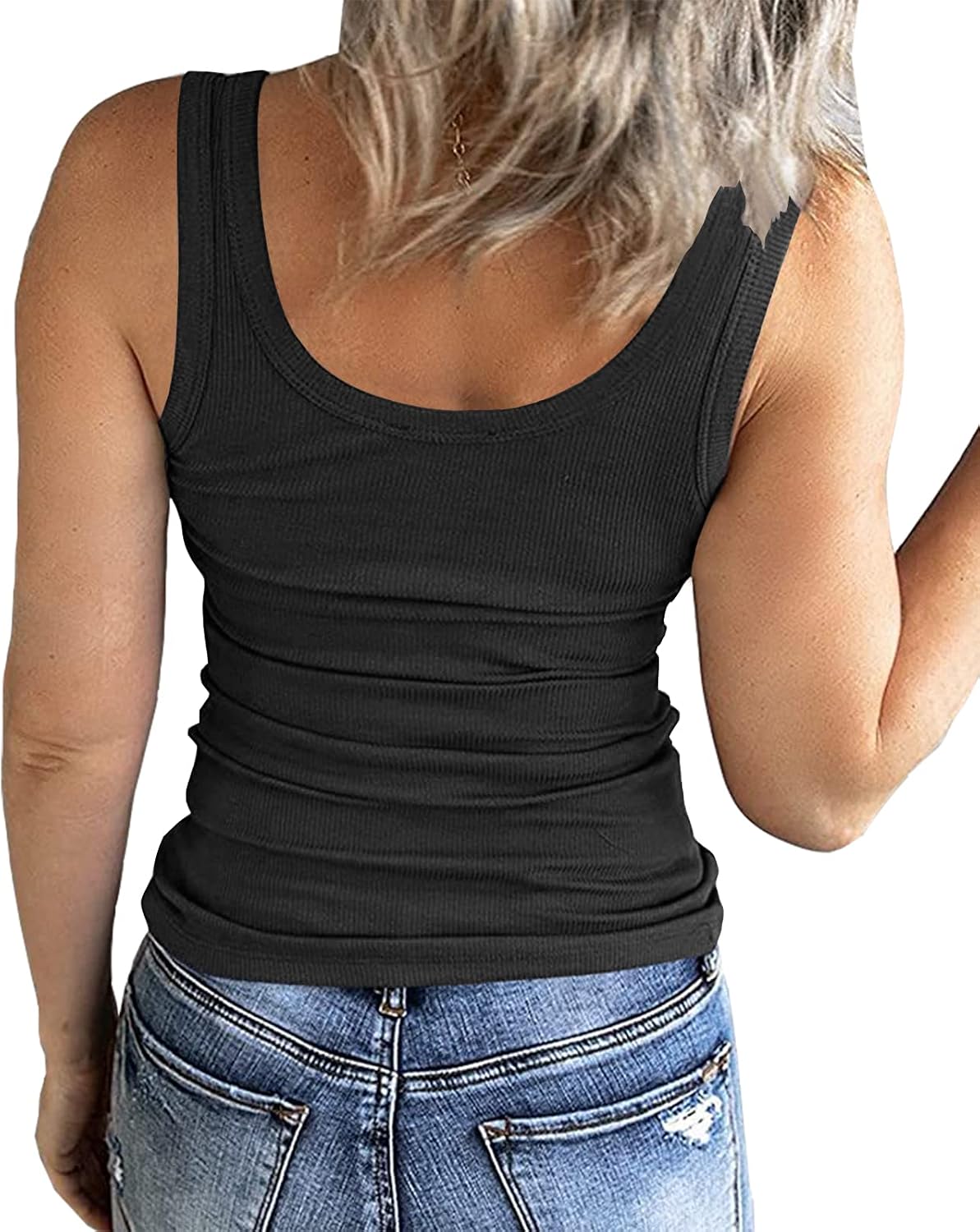 Detalle 2 de GEMBERA Women's Ribbed Tank Top Cotton-Rayon-Spandex Blend