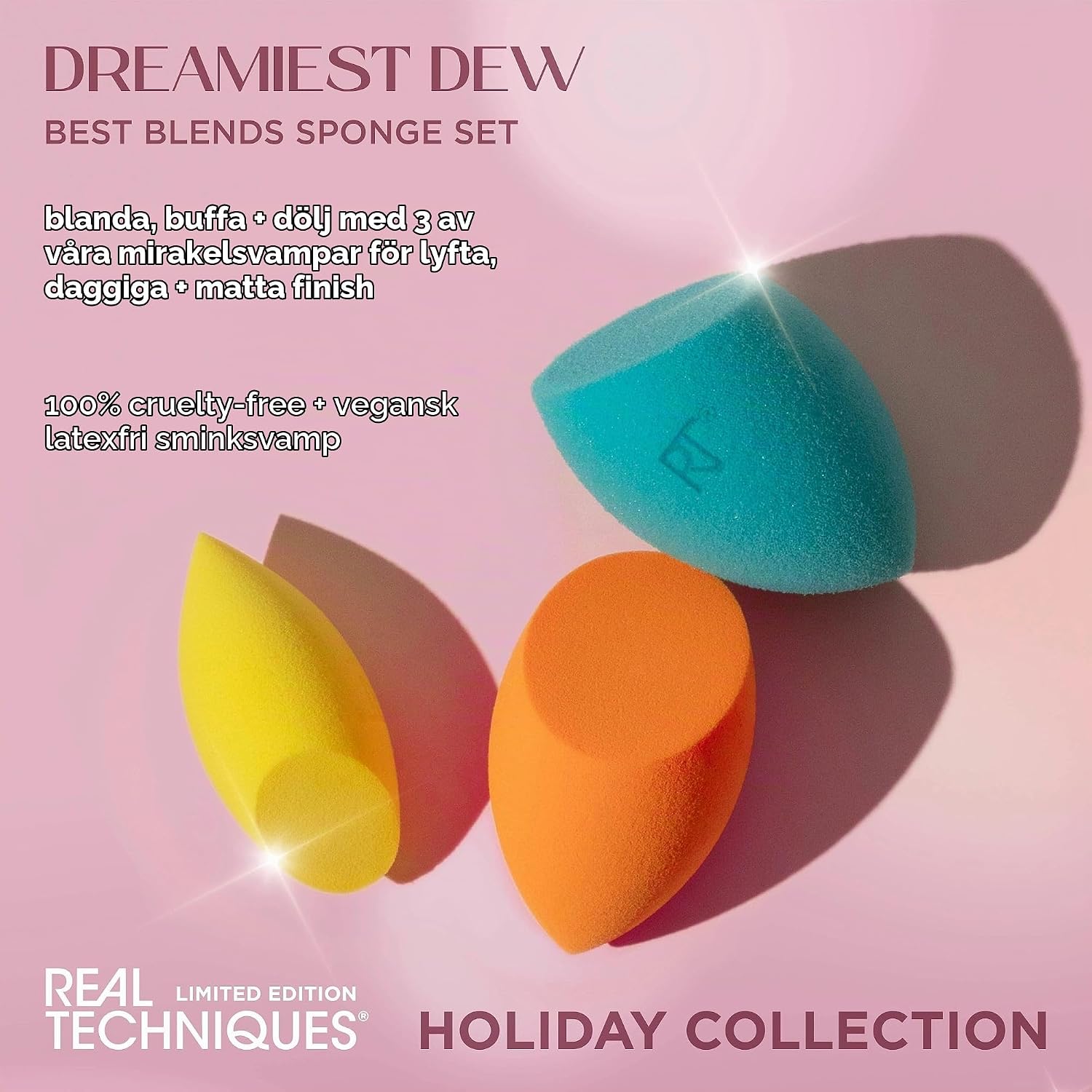 Detalle 2 de Real Techniques Dreamiest Dew Best Blends sminksvampset, 3 delar