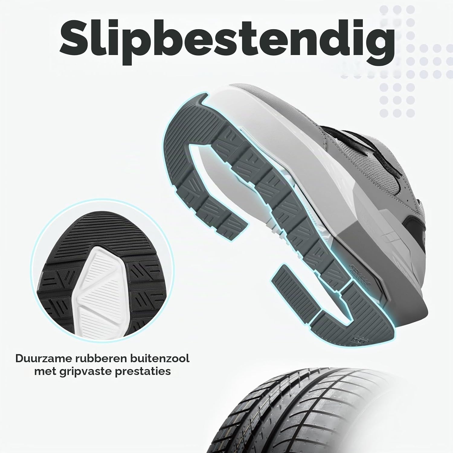 Thumbnail 5 de FitVille Rebound Core V8 extra brede wandelschoenen met klittenband voor heren