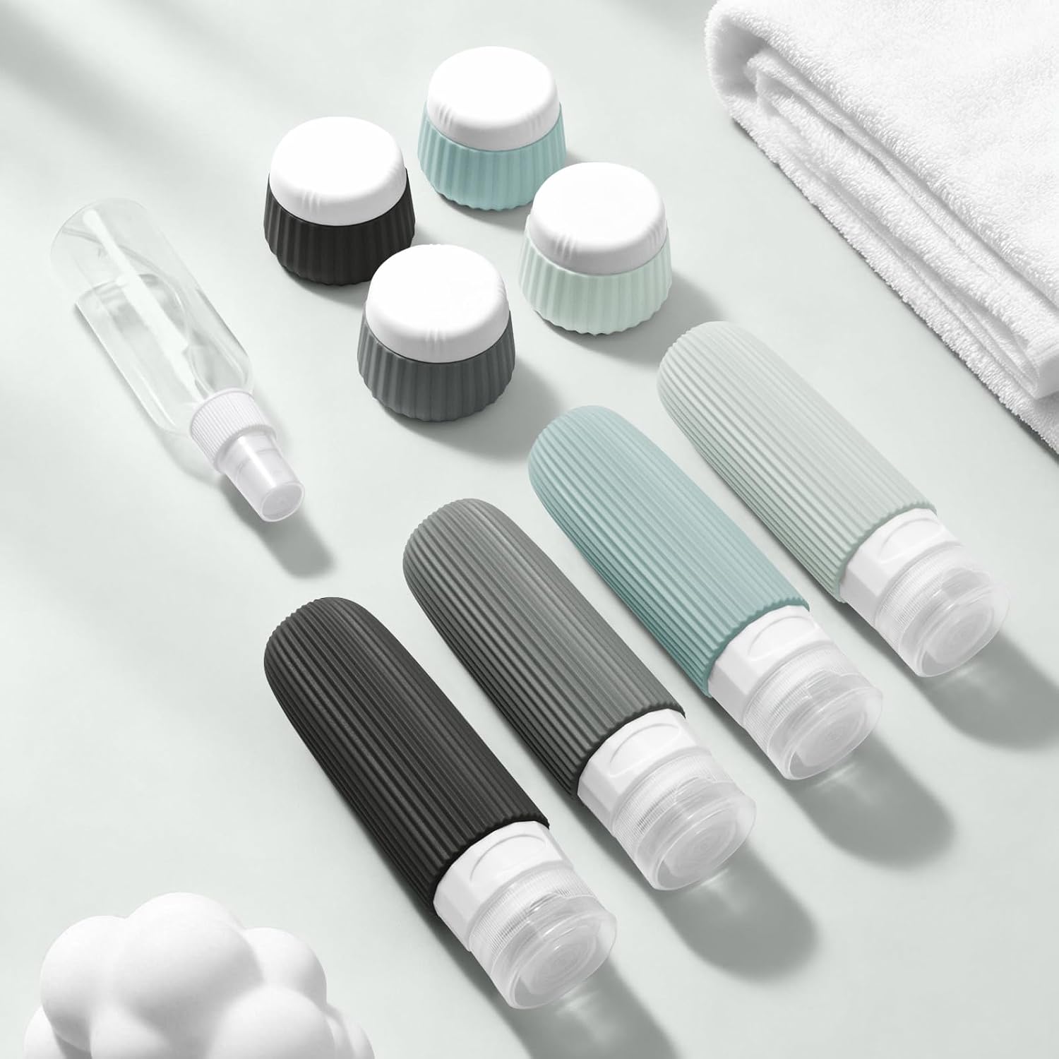 Thumbnail 4 de Maoweni 9-Pack Travel Bottles for Toiletries — Silicone, Leak-Proof, TSA Approved with Clear Waterproof Bag