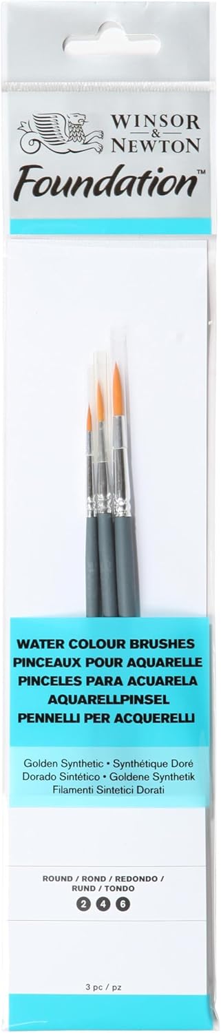 Detalle de Winsor & Newton Foundation Pinceaux Acrylique Synthétique Blanc, X6, Manche Court