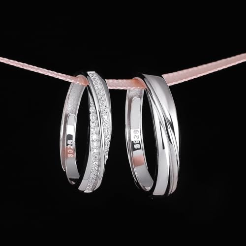 Detalle de Meissa Anello coppia Argento 925 – Anello di fidanzamento regolabile