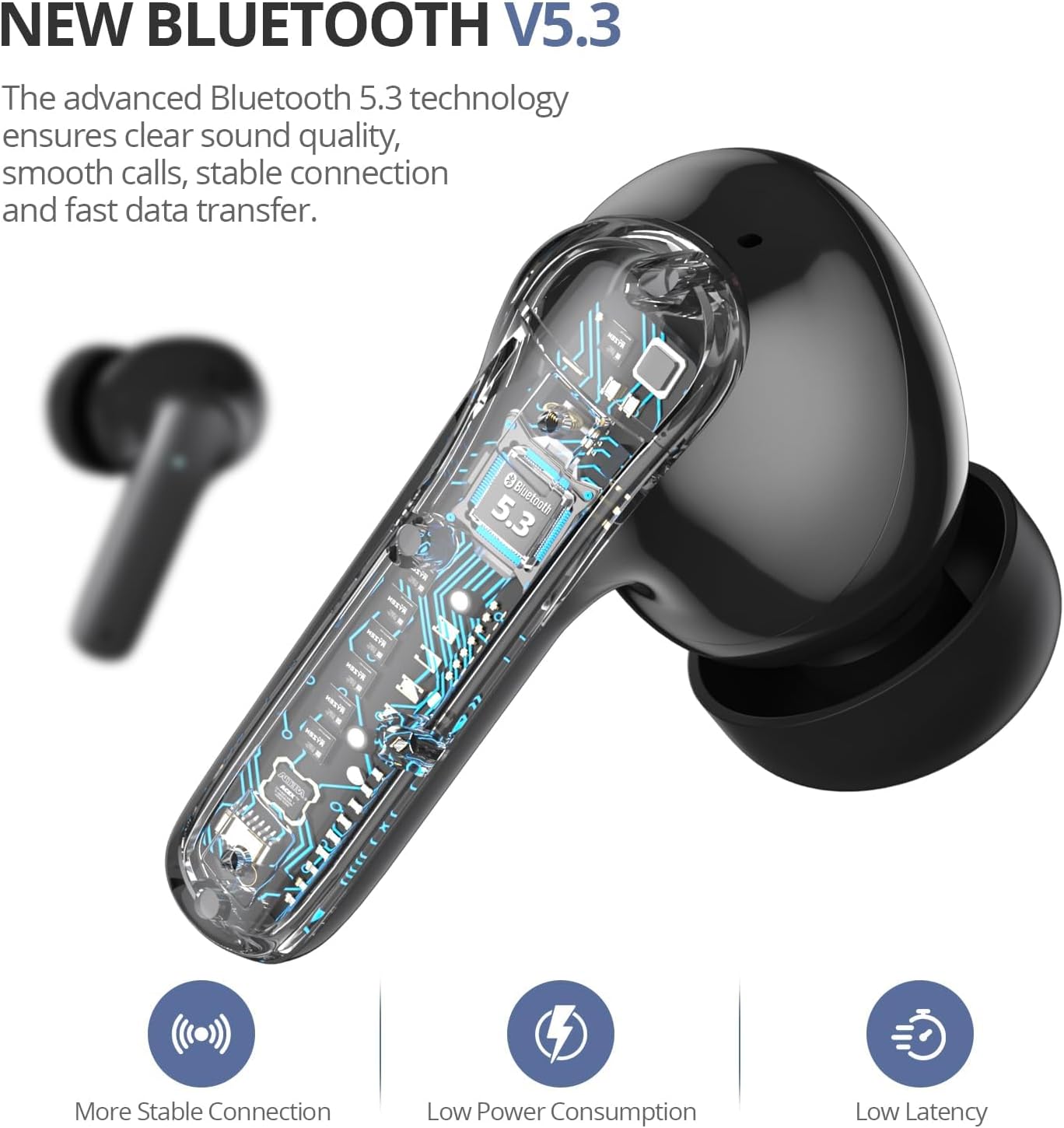 Thumbnail 3 de YOHOTA Wireless Earbuds: Bluetooth 5.4 In-Ear Headphones with ANC, 48H Playtime and IP7 Waterproof