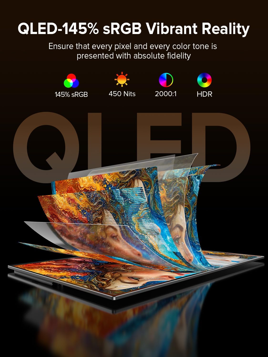 Thumbnail 3 de UPERFECT QLED 24" 120Hz Portable Monitor (1080P, 125% sRGB, 400 nits) with Stand & VESA