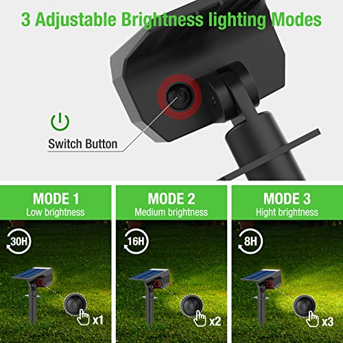 Detalle 2 de LOTMOS focos solares de exterior, 72 LED, 3 unidades e impermeabilidad IP67