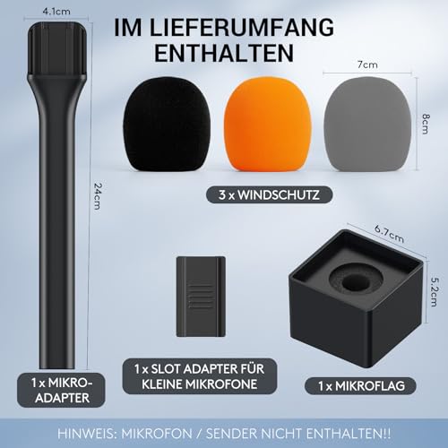 Detalle de TONOR WLAN Handheld Adapter für DJI Mic, Rode Wireless GO 1/2 und mehr – kompakter Handmikrofon-Adapter