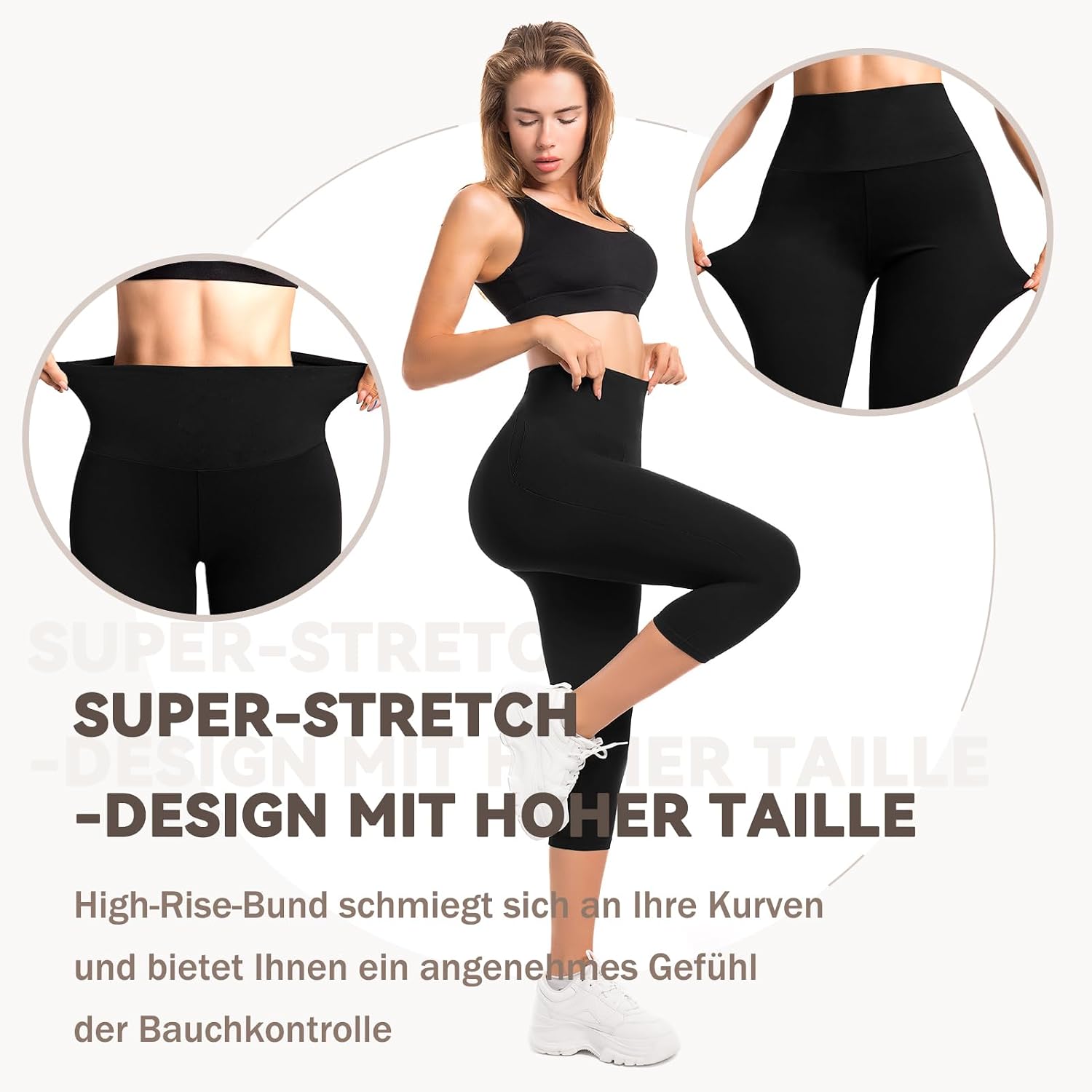Thumbnail 4 de Sanpetix Capri Leggings Damen mit Taschen – Sport-Leggings 3/4 für Yoga, Fitness & Cycling