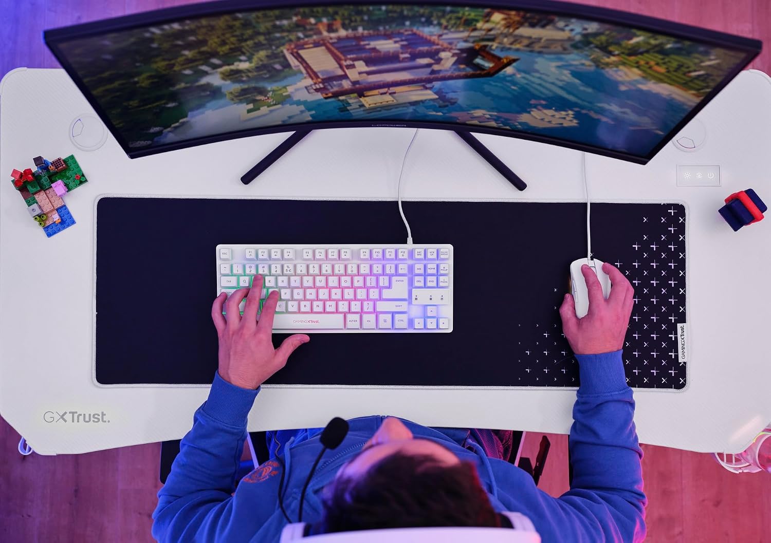 Detalle 2 de Trust GXT 709W Scrivania gaming 120x60 🖥