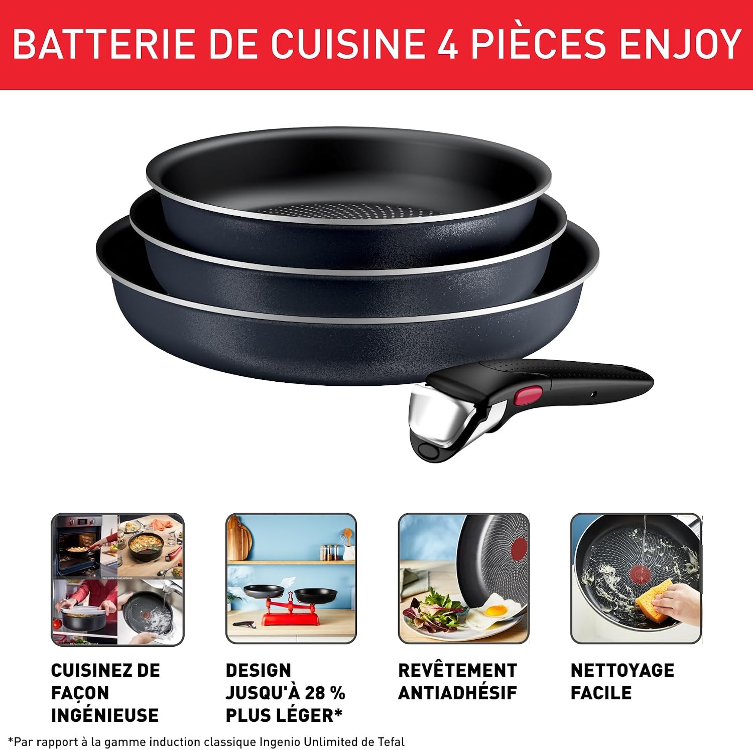 Detalle 1 de Tefal Ingenio Enjoy batterie 4 pièces